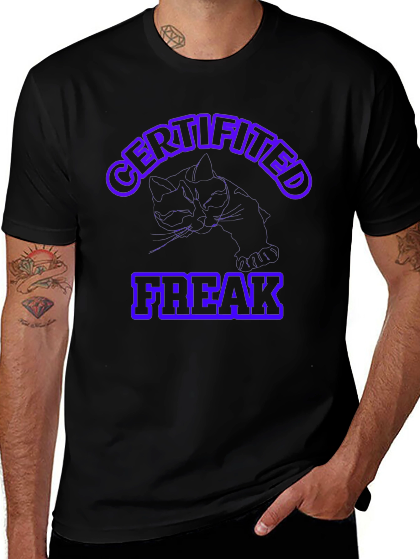 Certified Freak T-Shirt - Quirky Cat Design