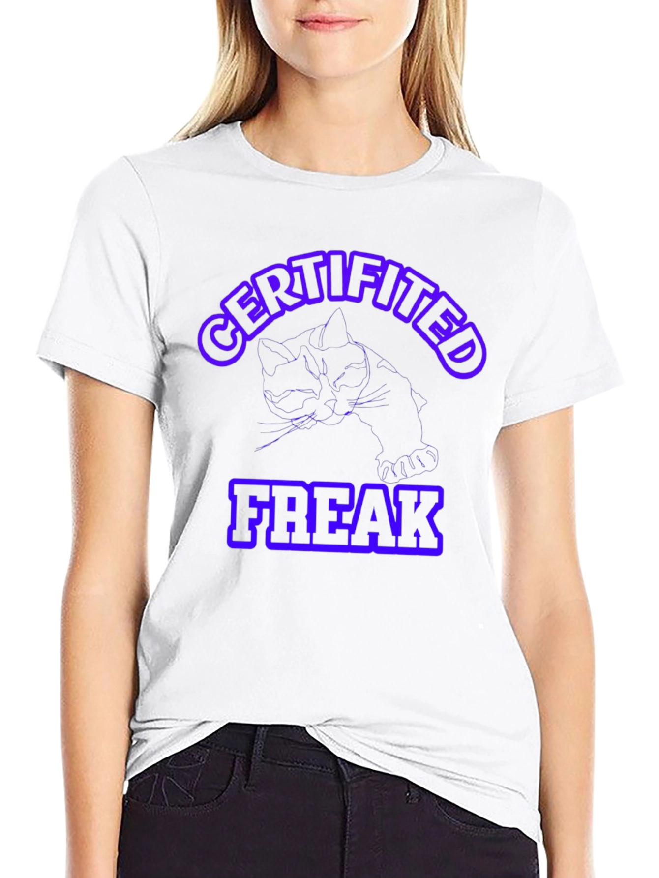 Certified Freak T-Shirt - Quirky Cat Design