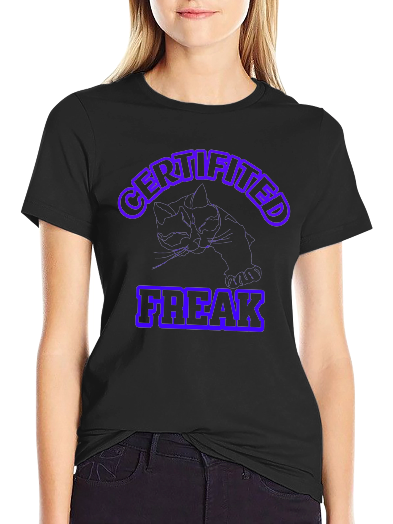 Certified Freak T-Shirt - Quirky Cat Design
