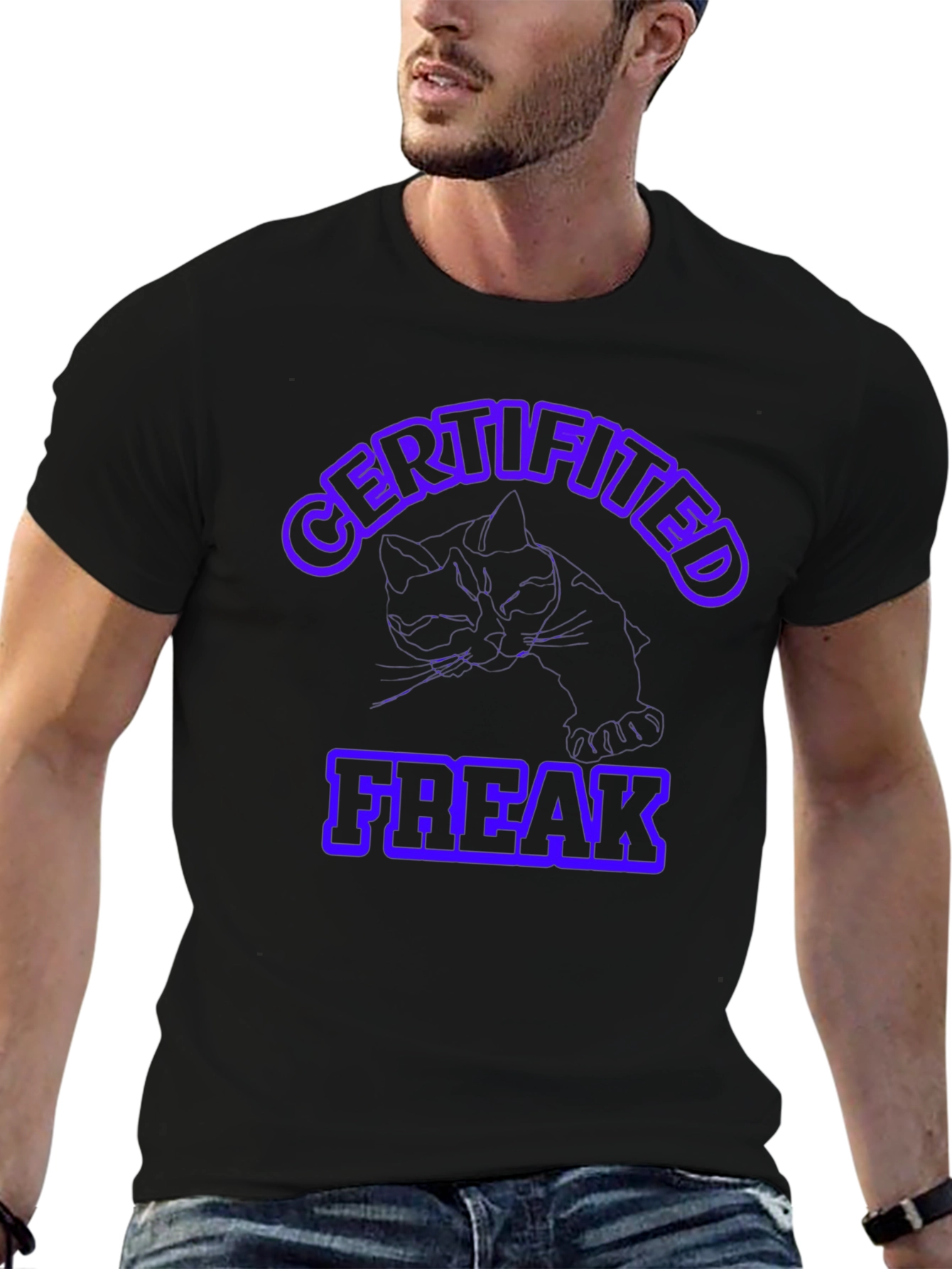 Certified Freak T-Shirt - Quirky Cat Design