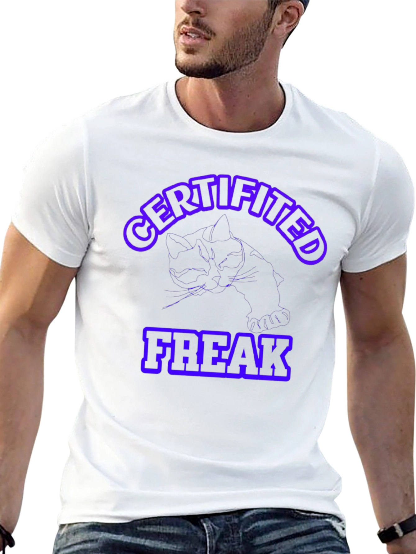 Certified Freak T-Shirt - Quirky Cat Design
