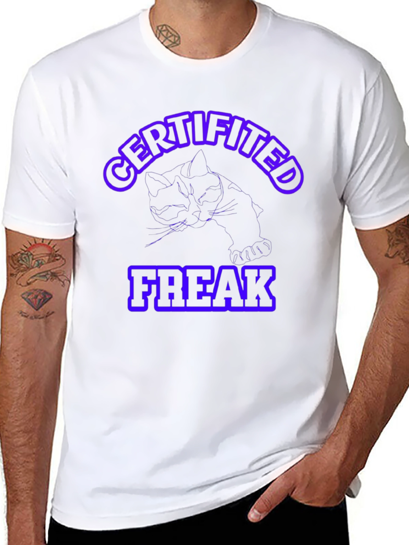 Certified Freak T-Shirt - Quirky Cat Design