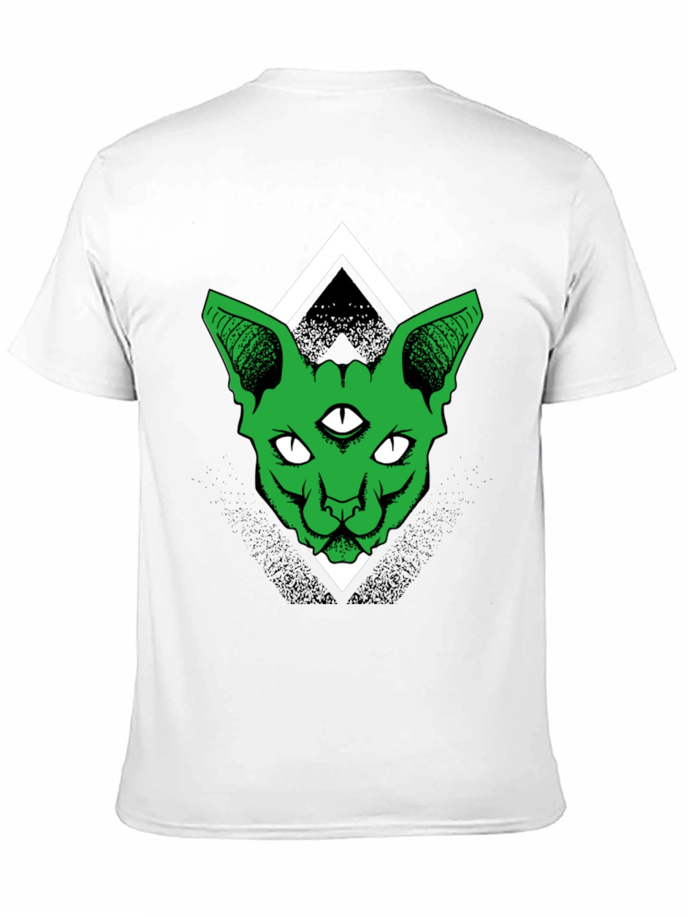 Third Eye Cat Graphic Tee - Black Cotton Shirt