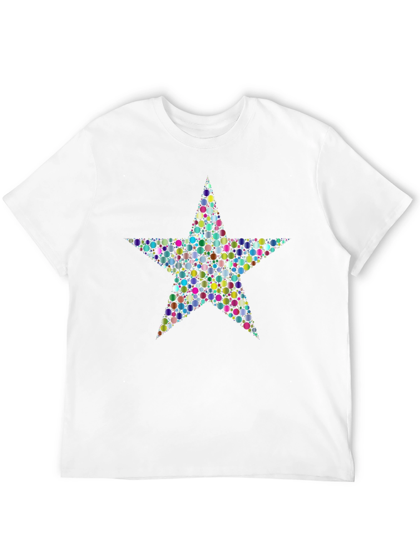 Colorful Star Graphic T-Shirt - Casual Cotton Tee