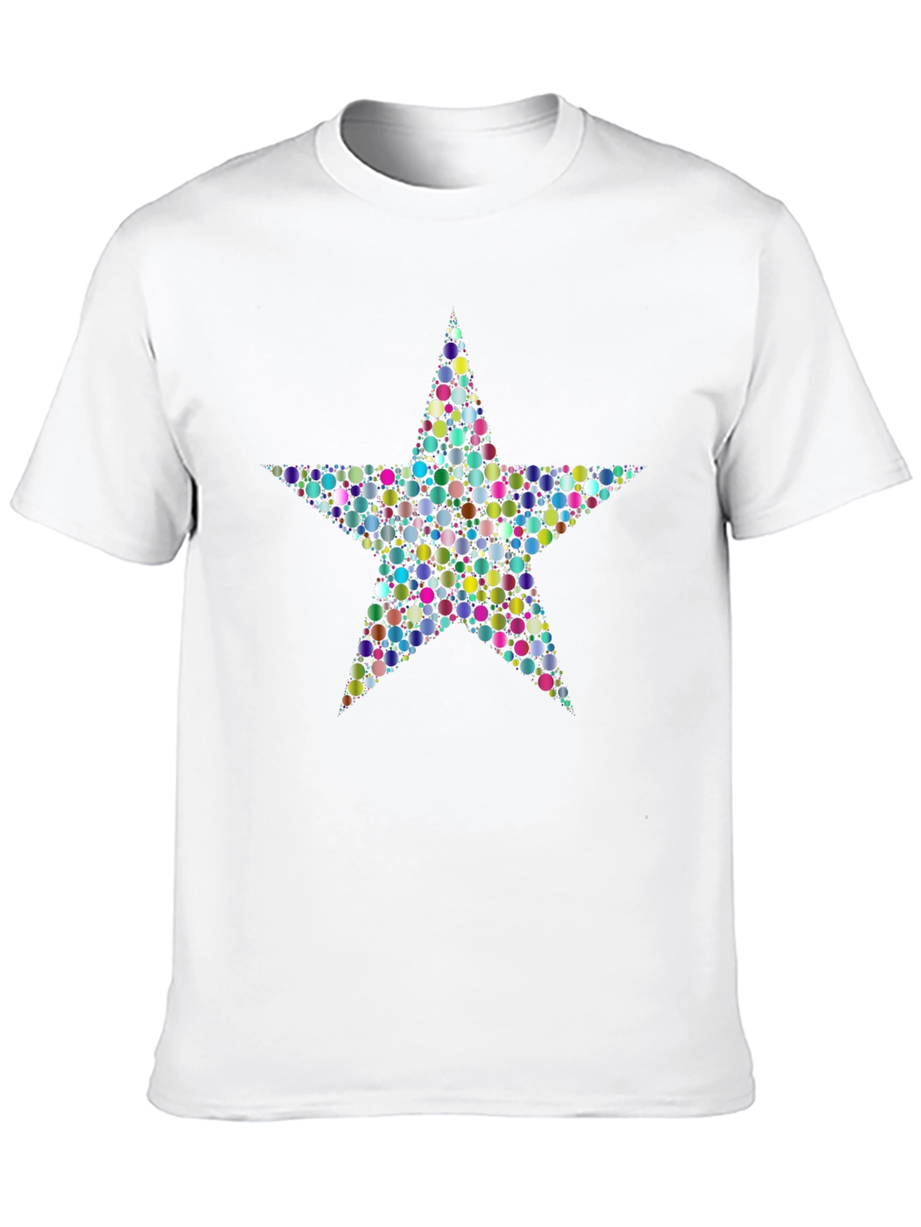 Colorful Star Graphic T-Shirt - Casual Cotton Tee