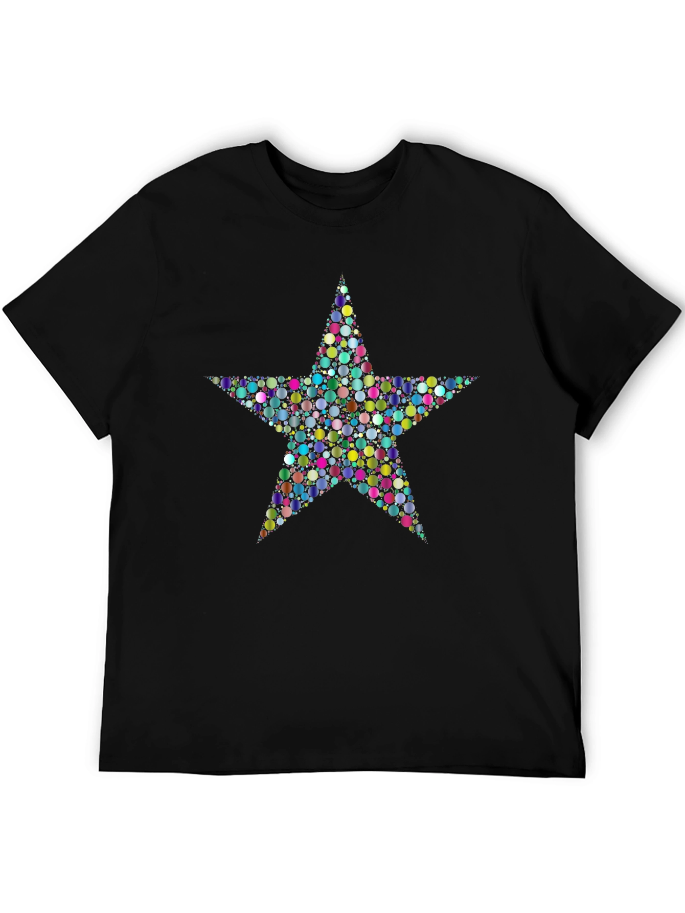Colorful Star Graphic T-Shirt - Casual Cotton Tee