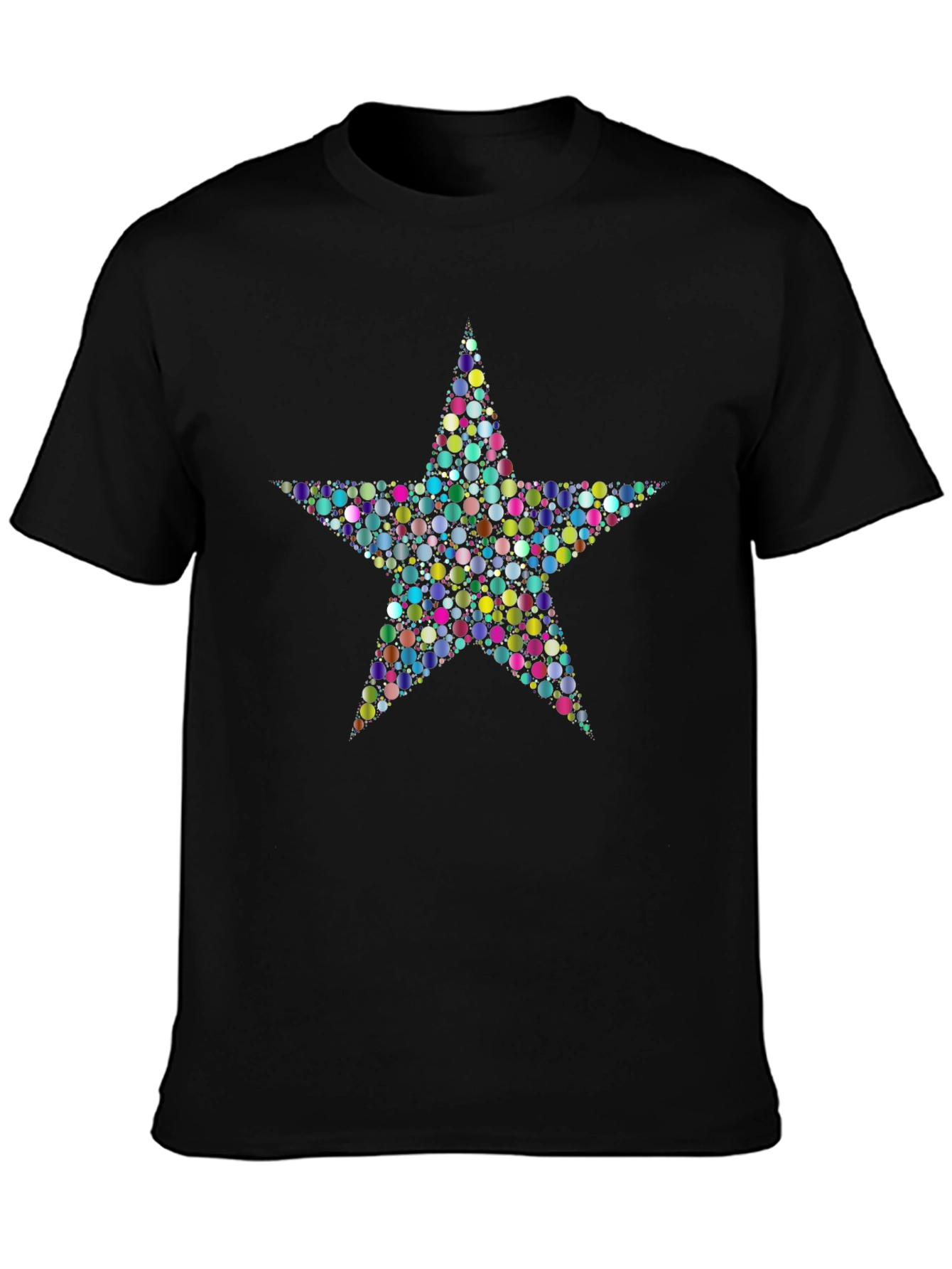 Colorful Star Graphic T-Shirt - Casual Cotton Tee