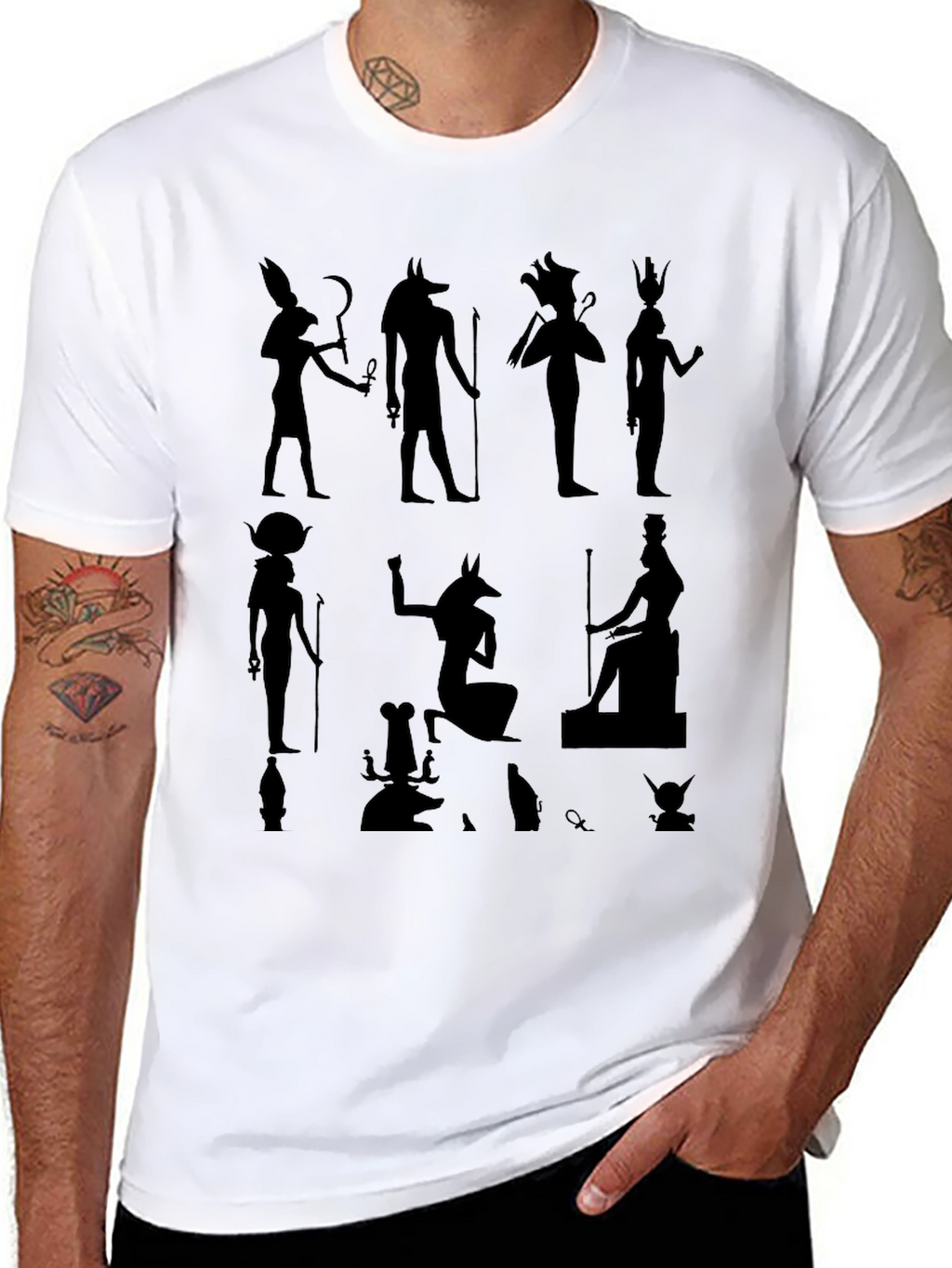 Egyptian God Graphic Tee - Black