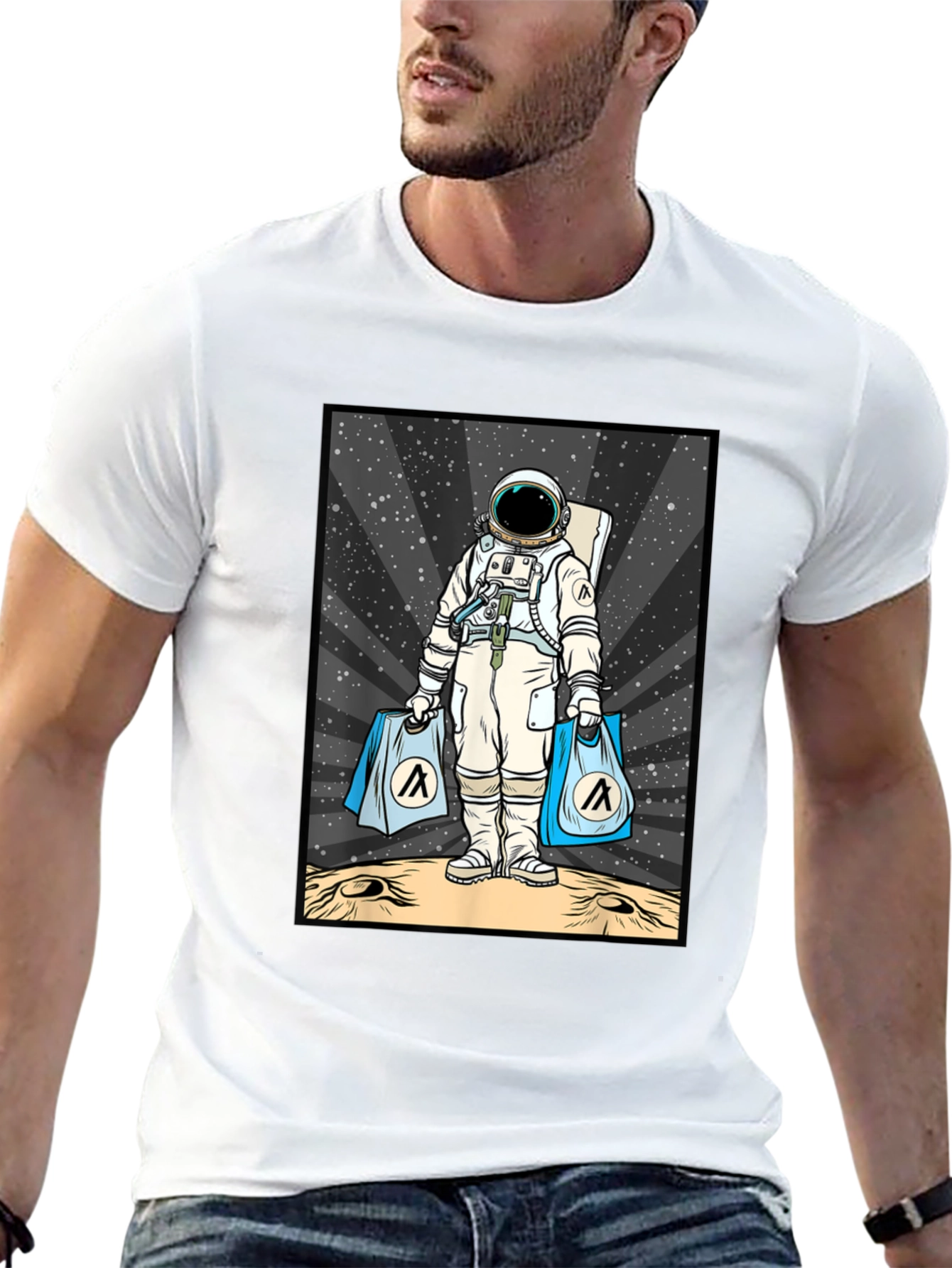 Astronaut Shopping on the Moon T-Shirt