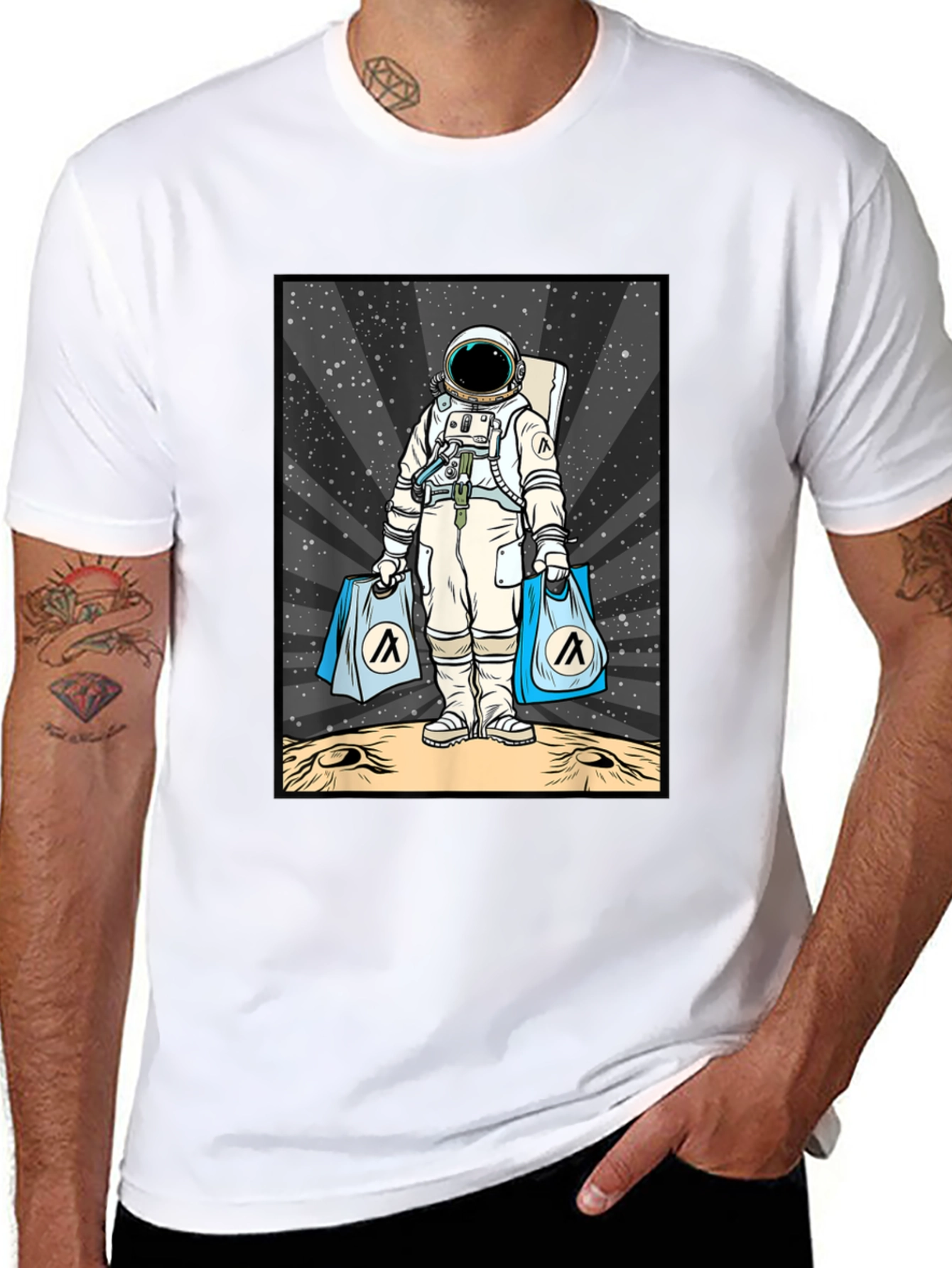 Astronaut Shopping on the Moon T-Shirt