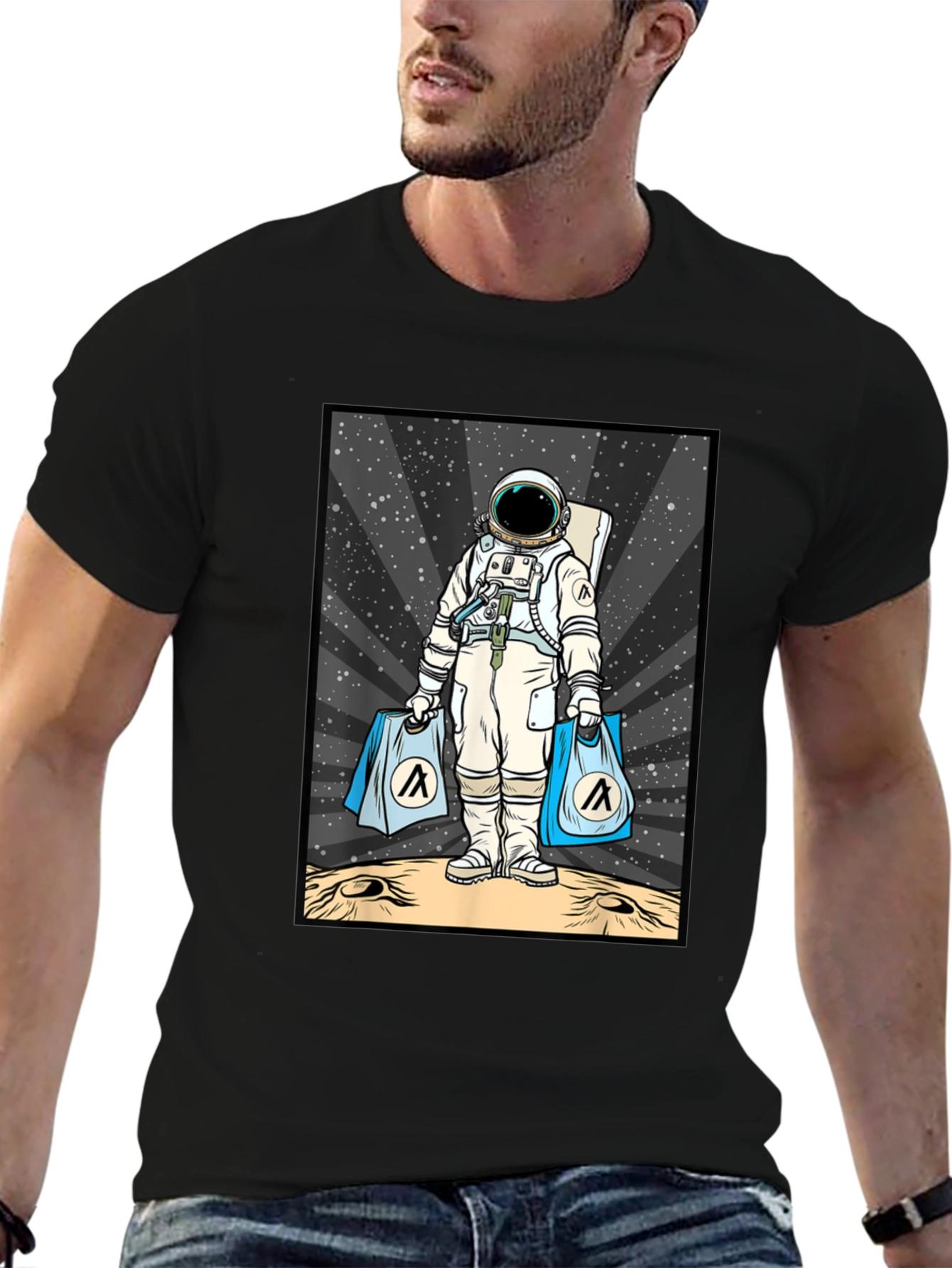 Astronaut Shopping on the Moon T-Shirt