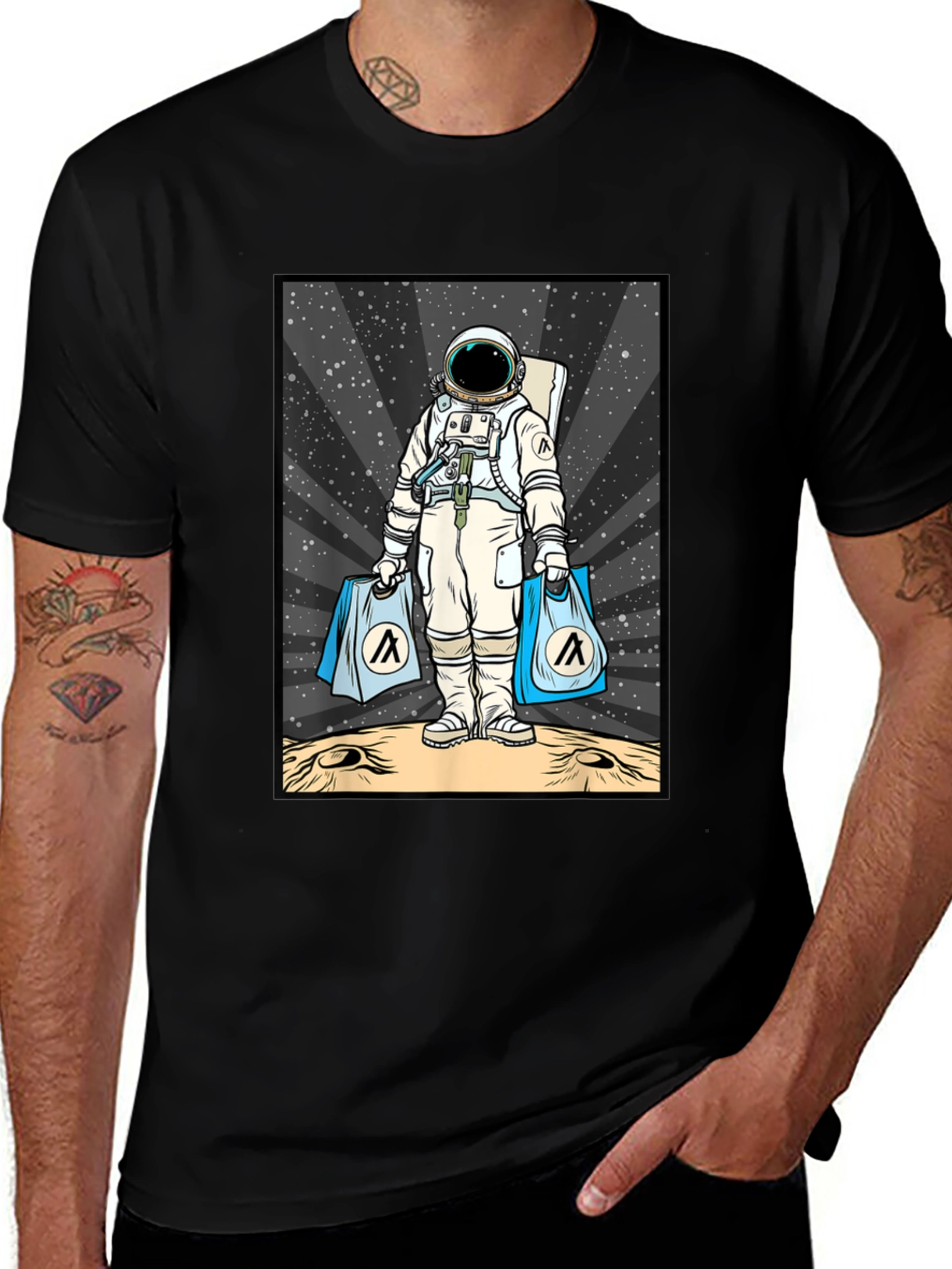 Astronaut Shopping on the Moon T-Shirt