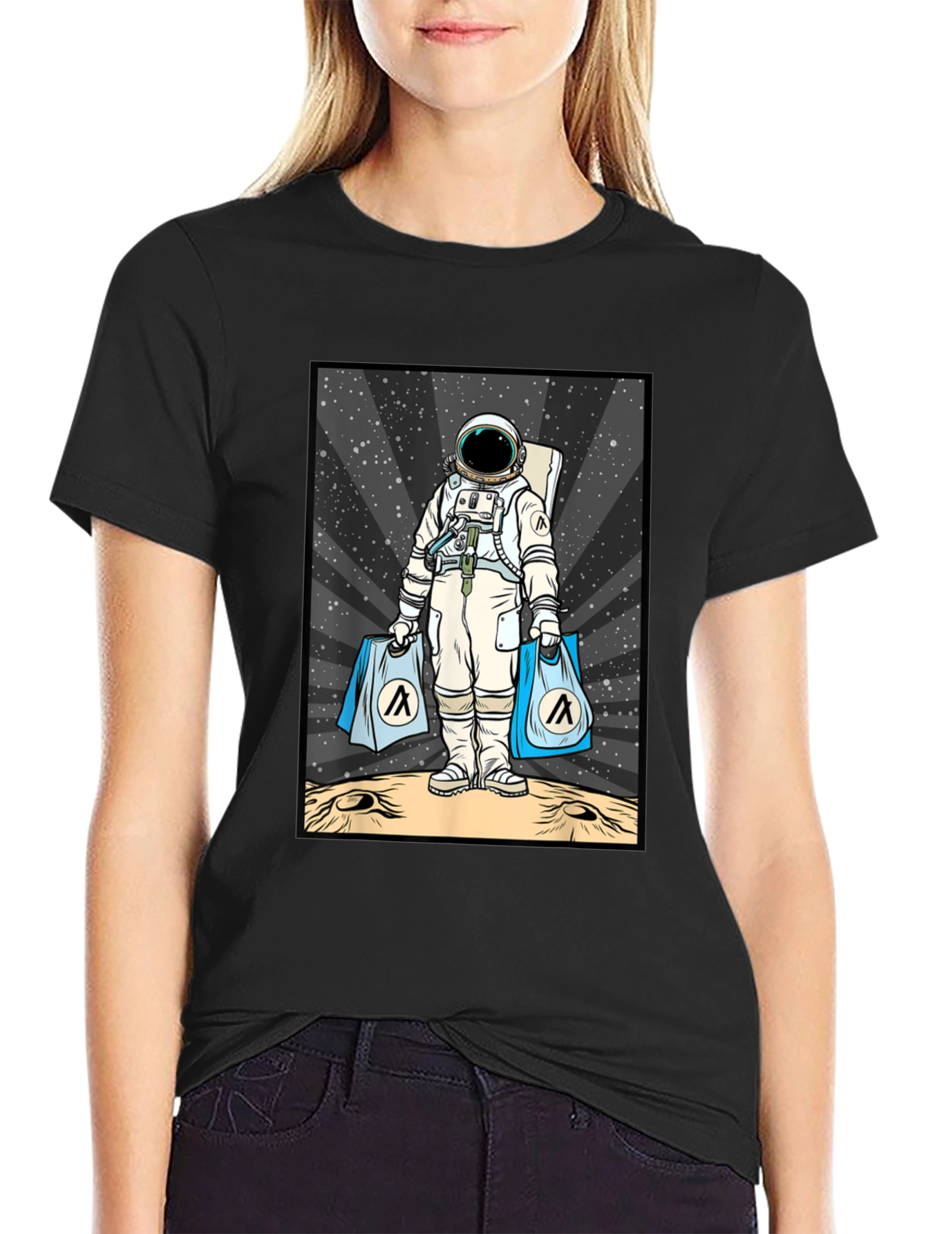 Astronaut Shopping on the Moon T-Shirt