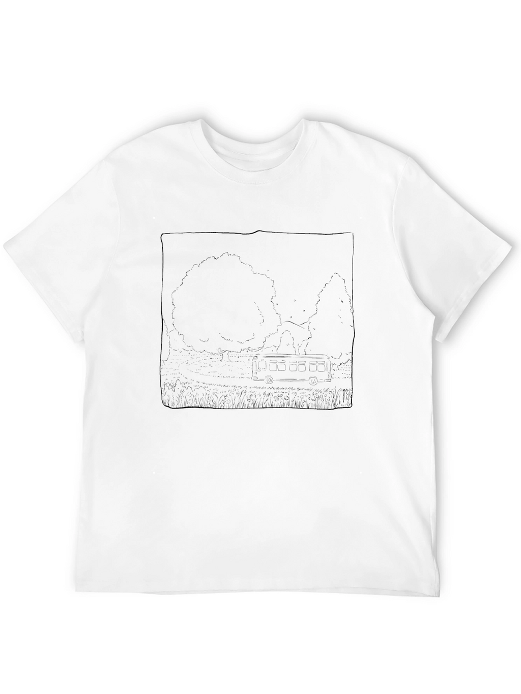 Black Graphic T-Shirt - Nature Scene