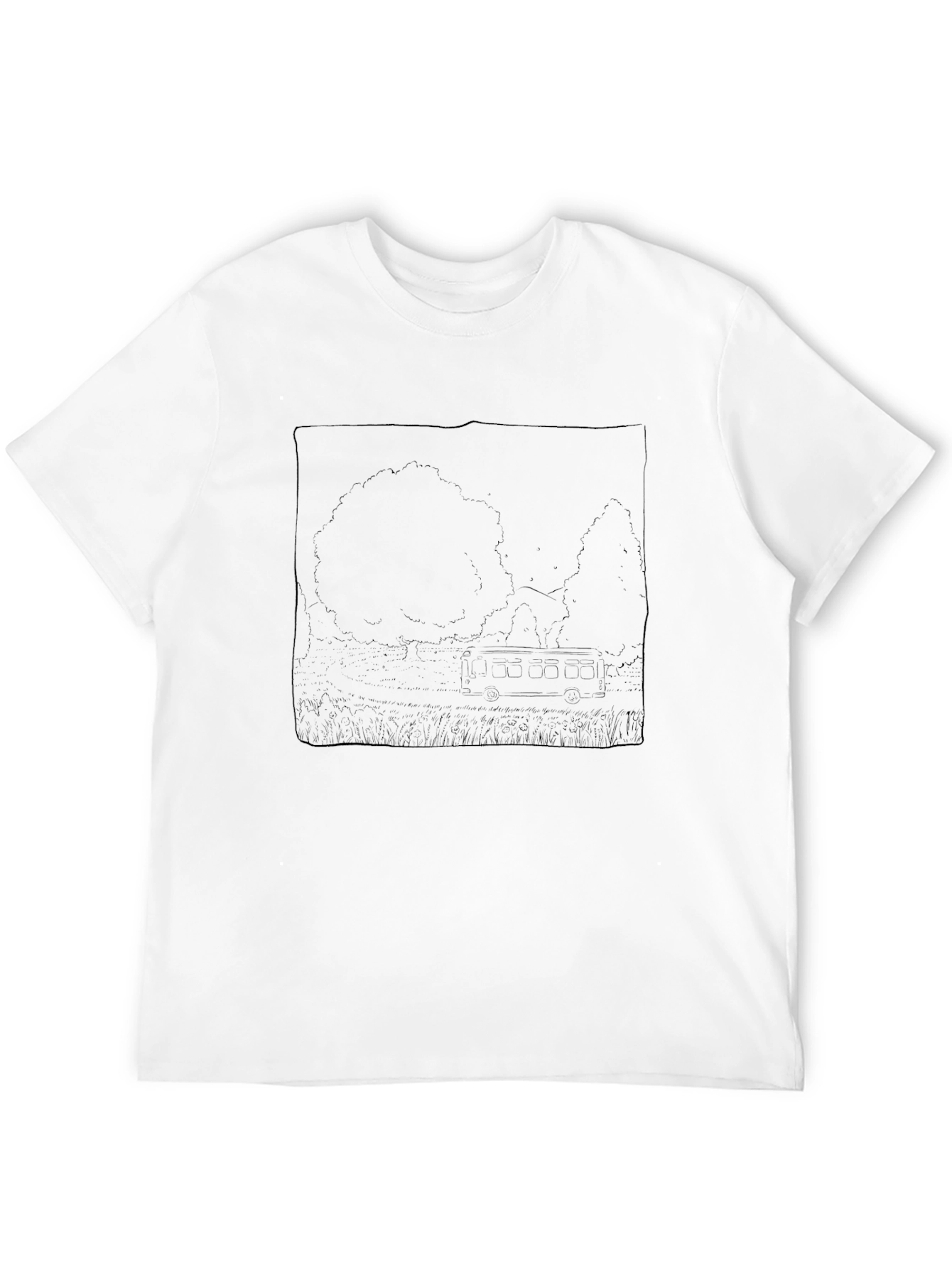Black Graphic T-Shirt - Nature Scene