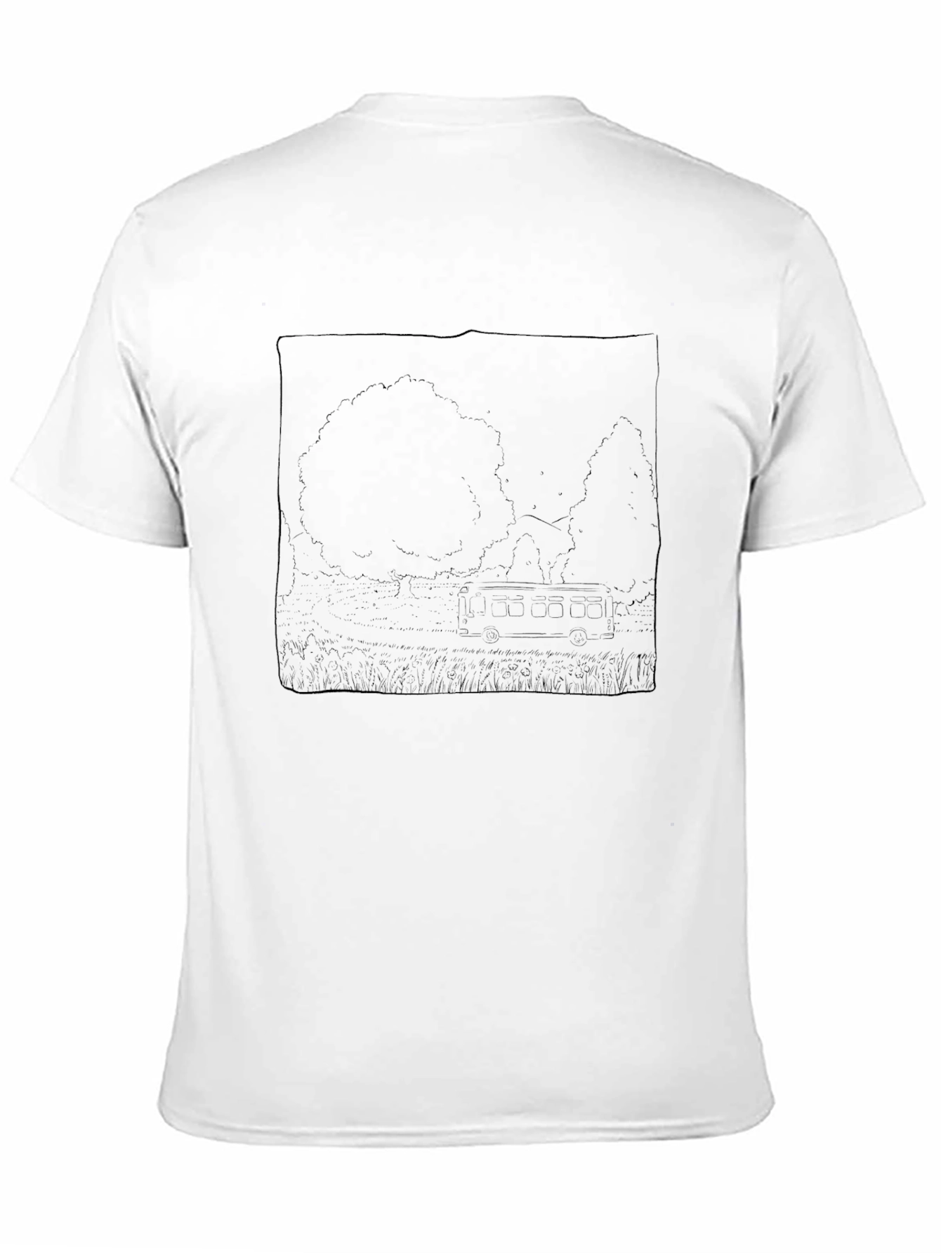 Black Graphic T-Shirt - Nature Scene