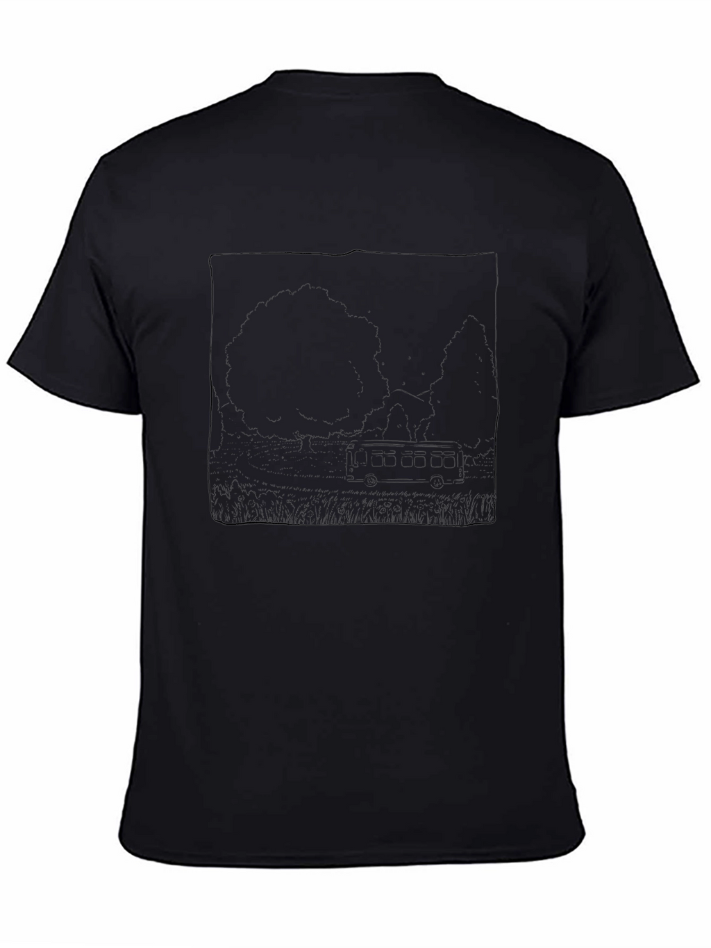Black Graphic T-Shirt - Nature Scene