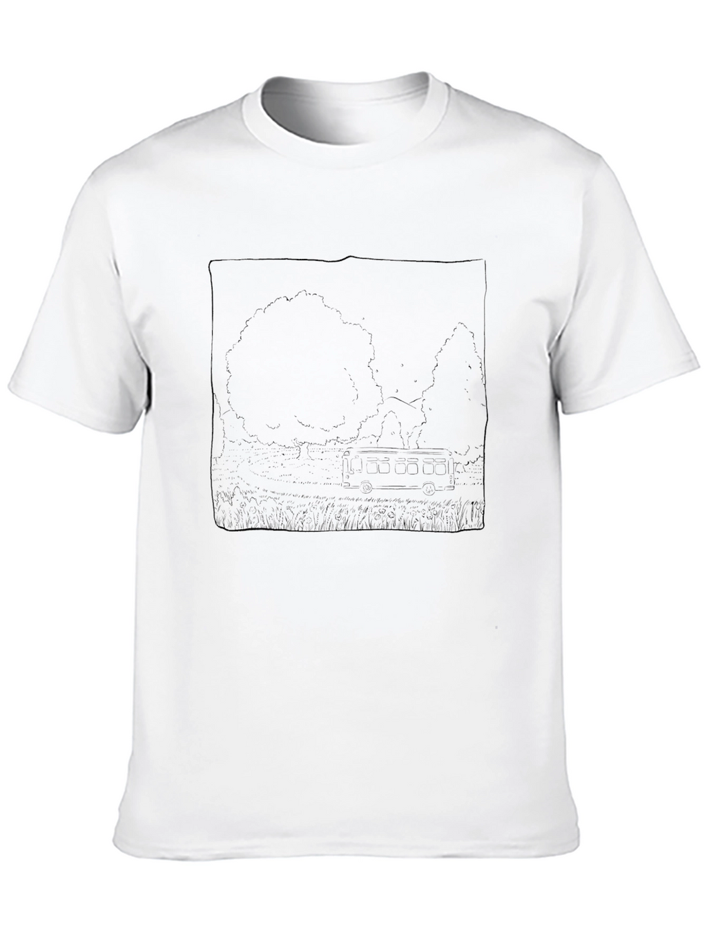 Black Graphic T-Shirt - Nature Scene