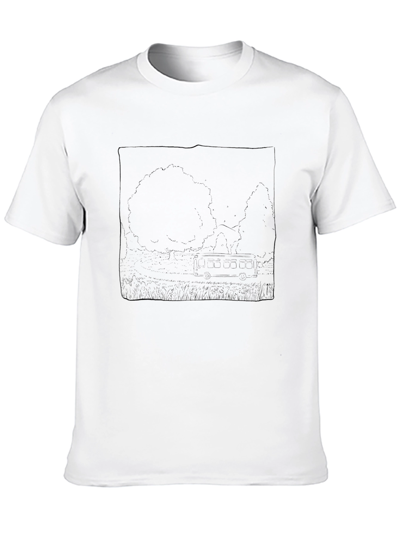 Black Graphic T-Shirt - Nature Scene