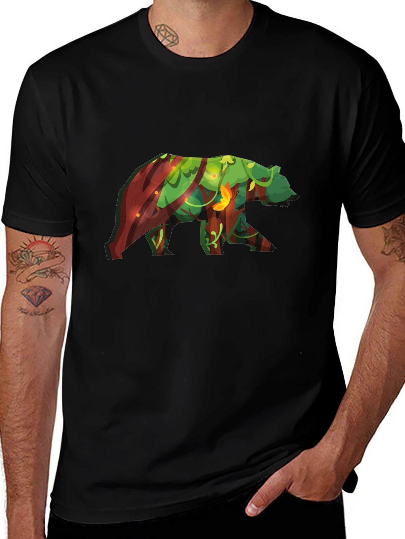 Bear Forest T-Shirt - Nature Inspired Graphic Tee