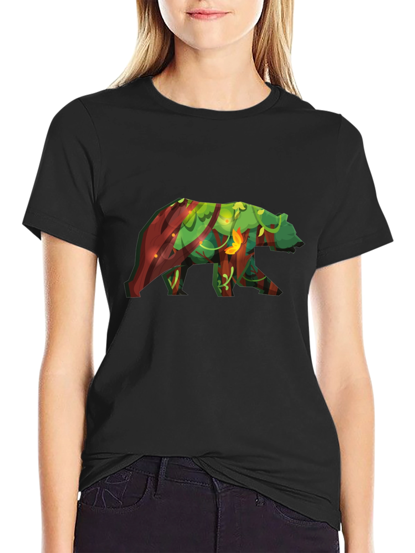 Bear Forest T-Shirt - Nature Inspired Graphic Tee