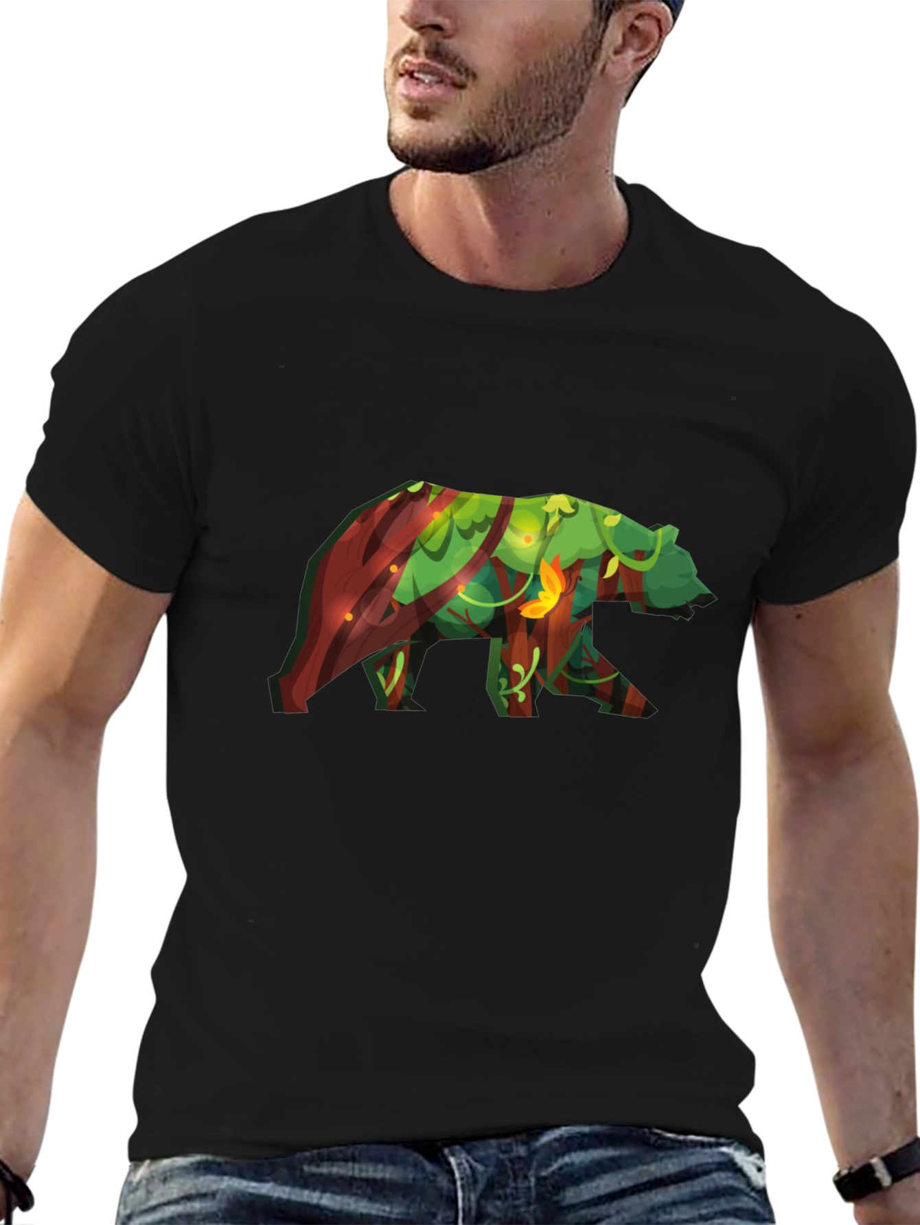 Bear Forest T-Shirt - Nature Inspired Graphic Tee