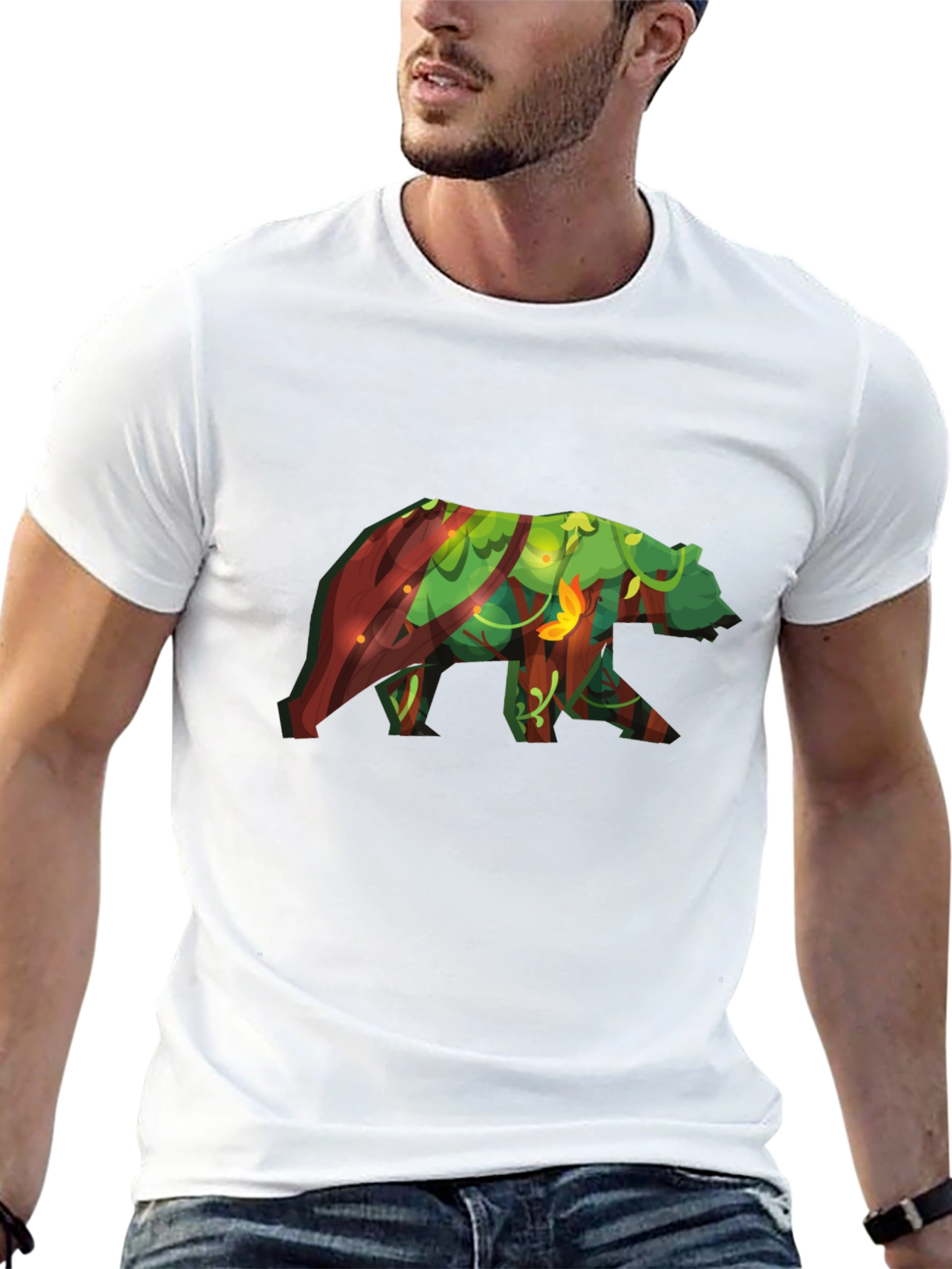 Bear Forest T-Shirt - Nature Inspired Graphic Tee