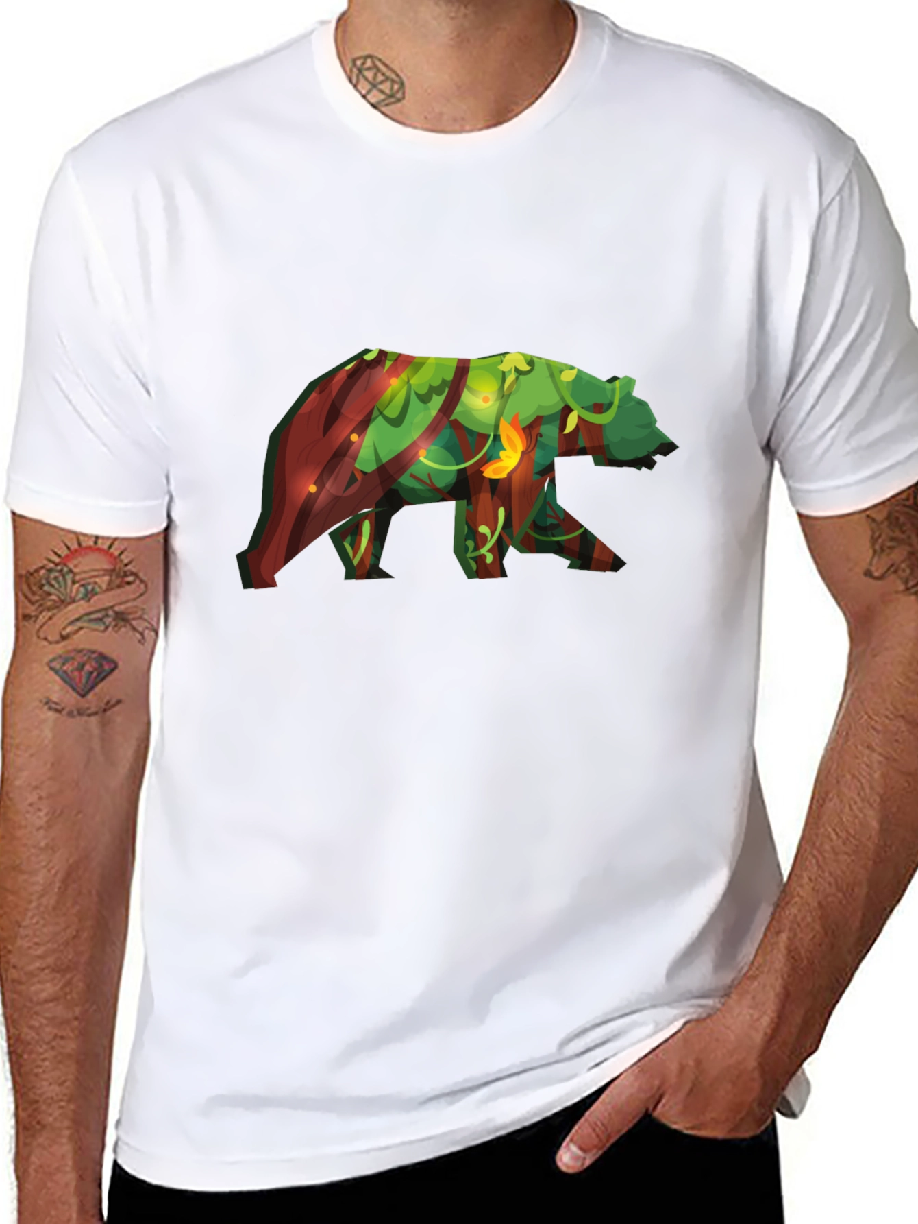 Bear Forest T-Shirt - Nature Inspired Graphic Tee