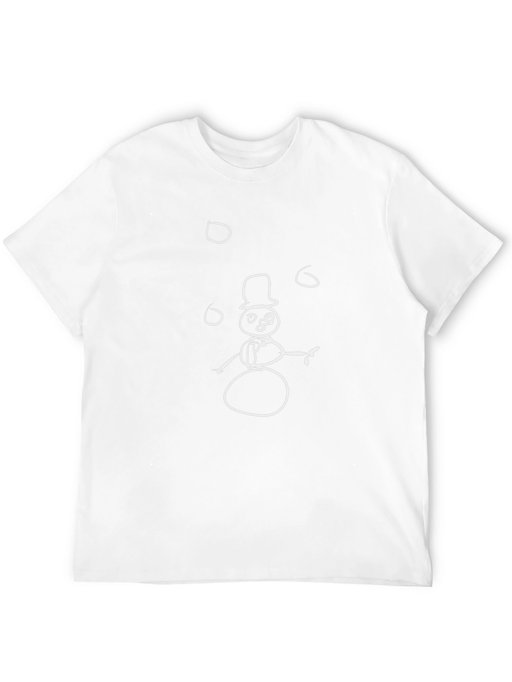 Black T-Shirt with Snowman Graphic Print