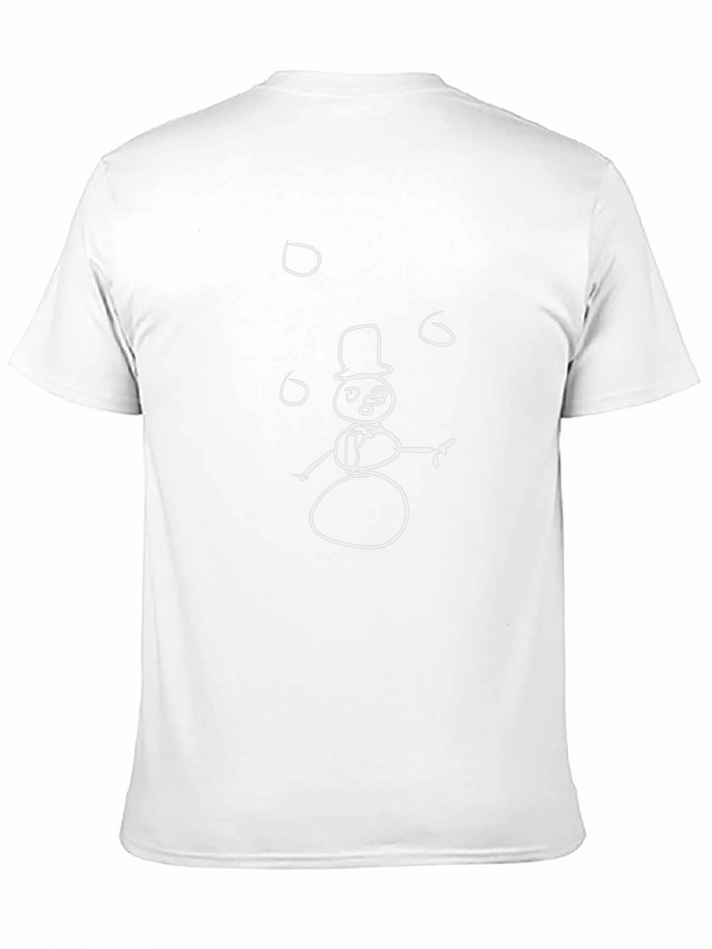 Black T-Shirt with Snowman Graphic Print