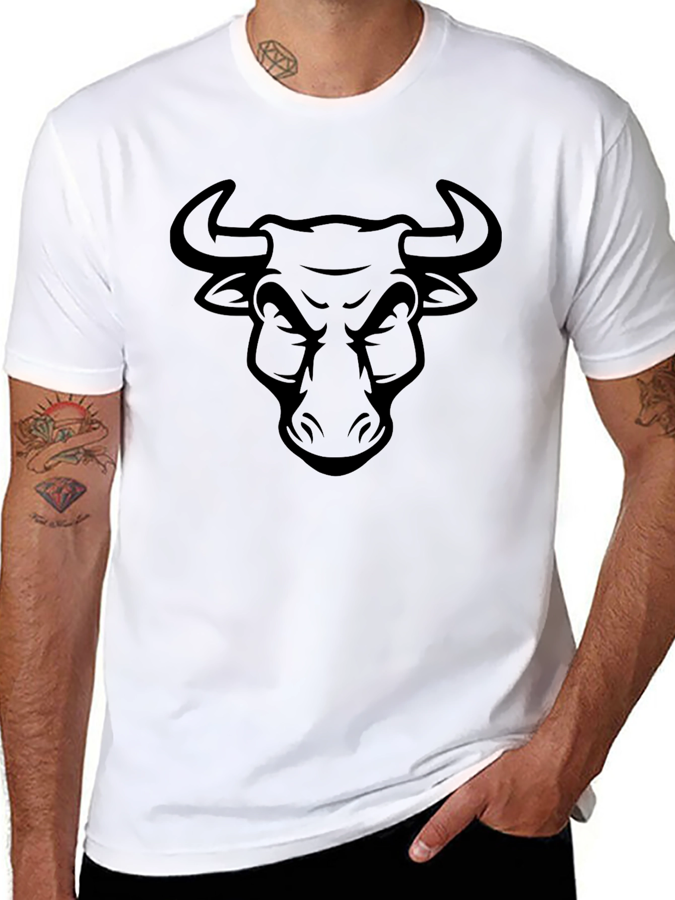 Black Bull Graphic Tee - Mens Short Sleeve T-Shirt