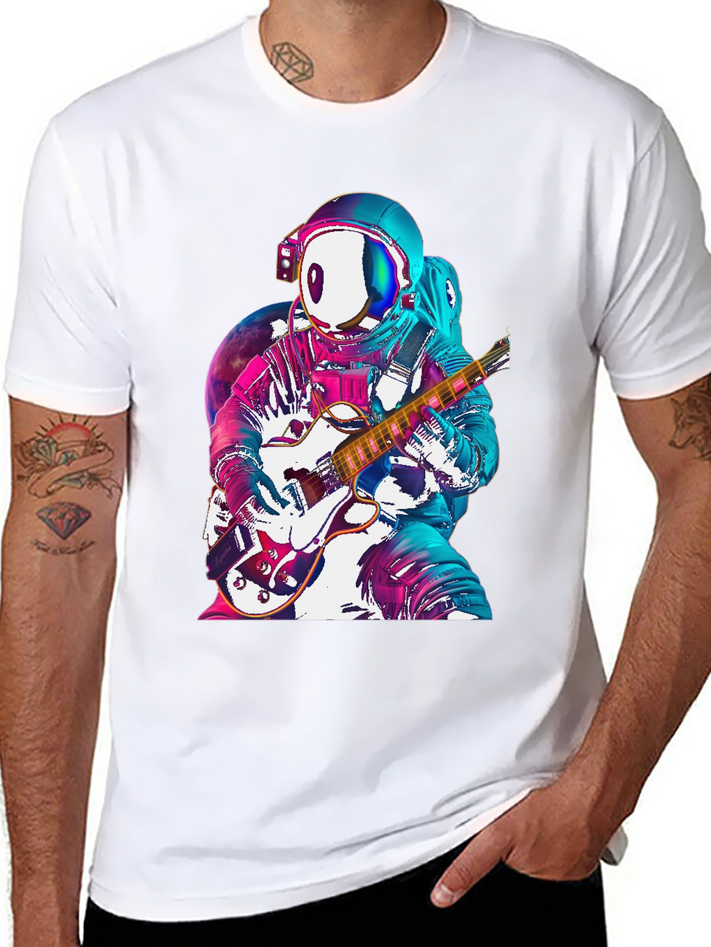 Astronaut Guitarist Graphic Tee - Space Rock!