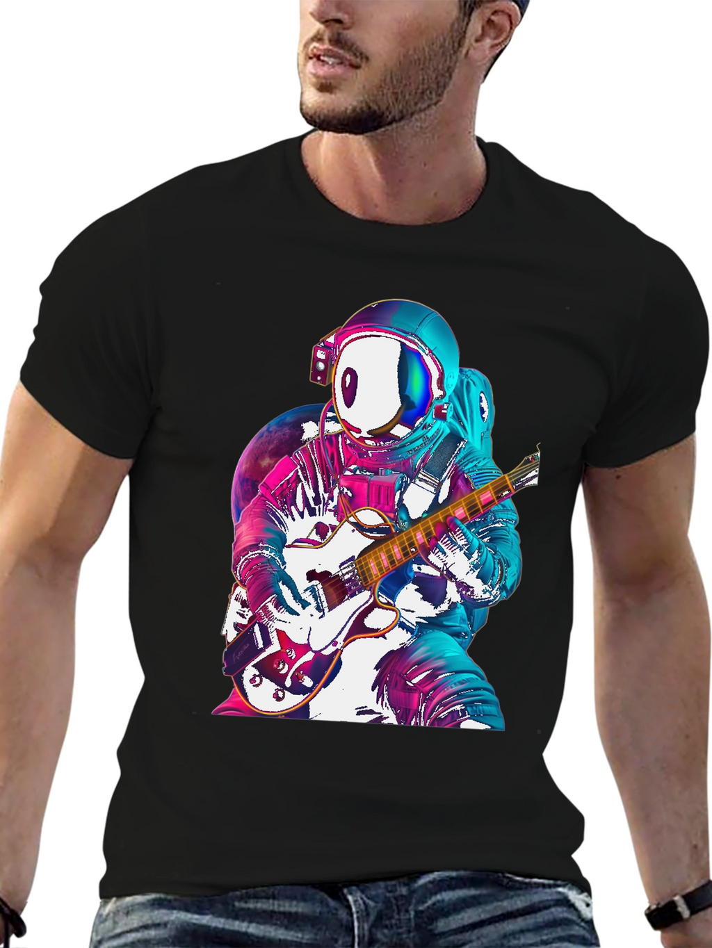 Astronaut Guitarist Graphic Tee - Space Rock!
