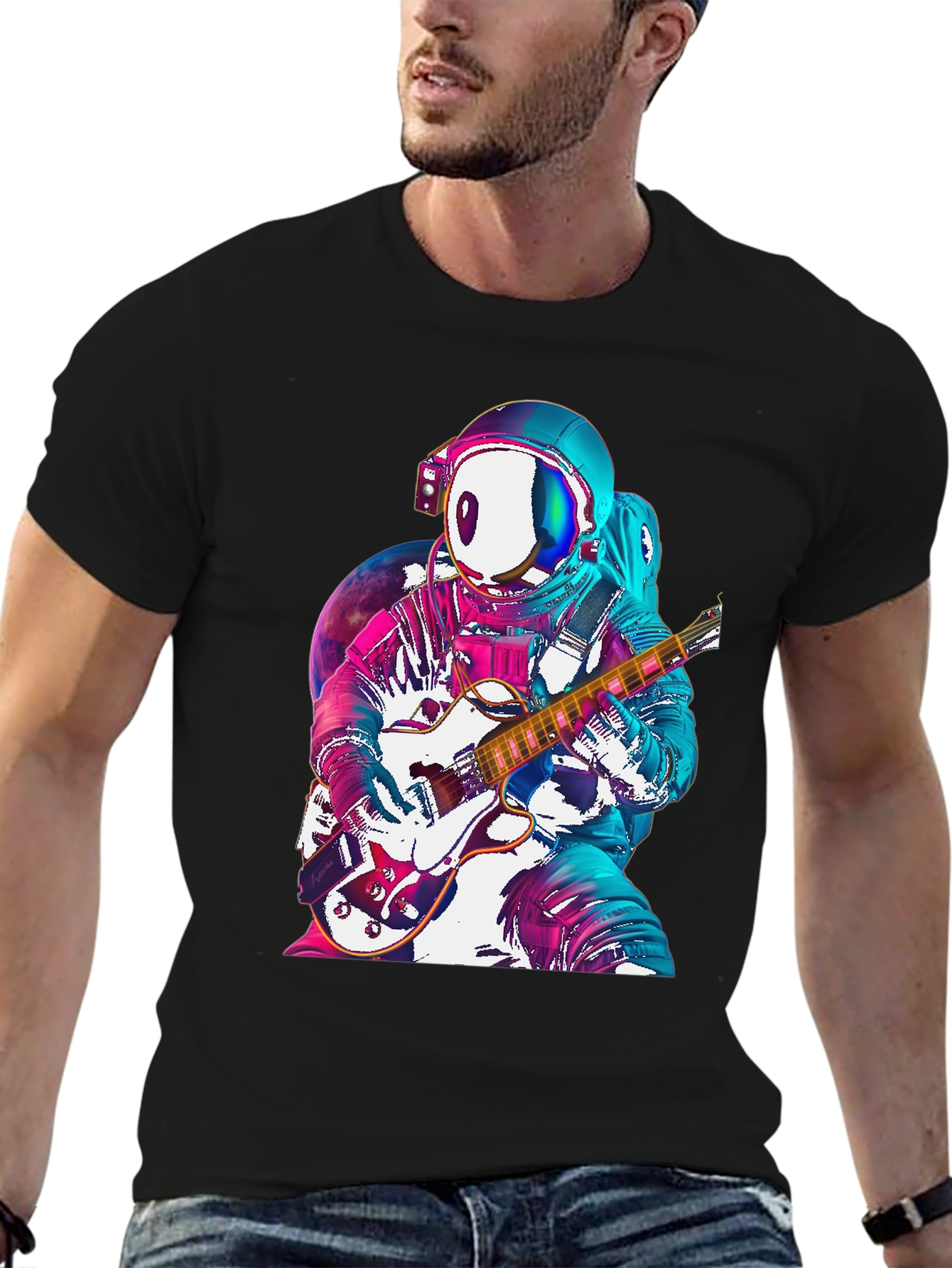 Astronaut Guitarist Graphic Tee - Space Rock!