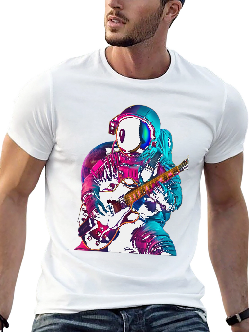 Astronaut Guitarist Graphic Tee - Space Rock!