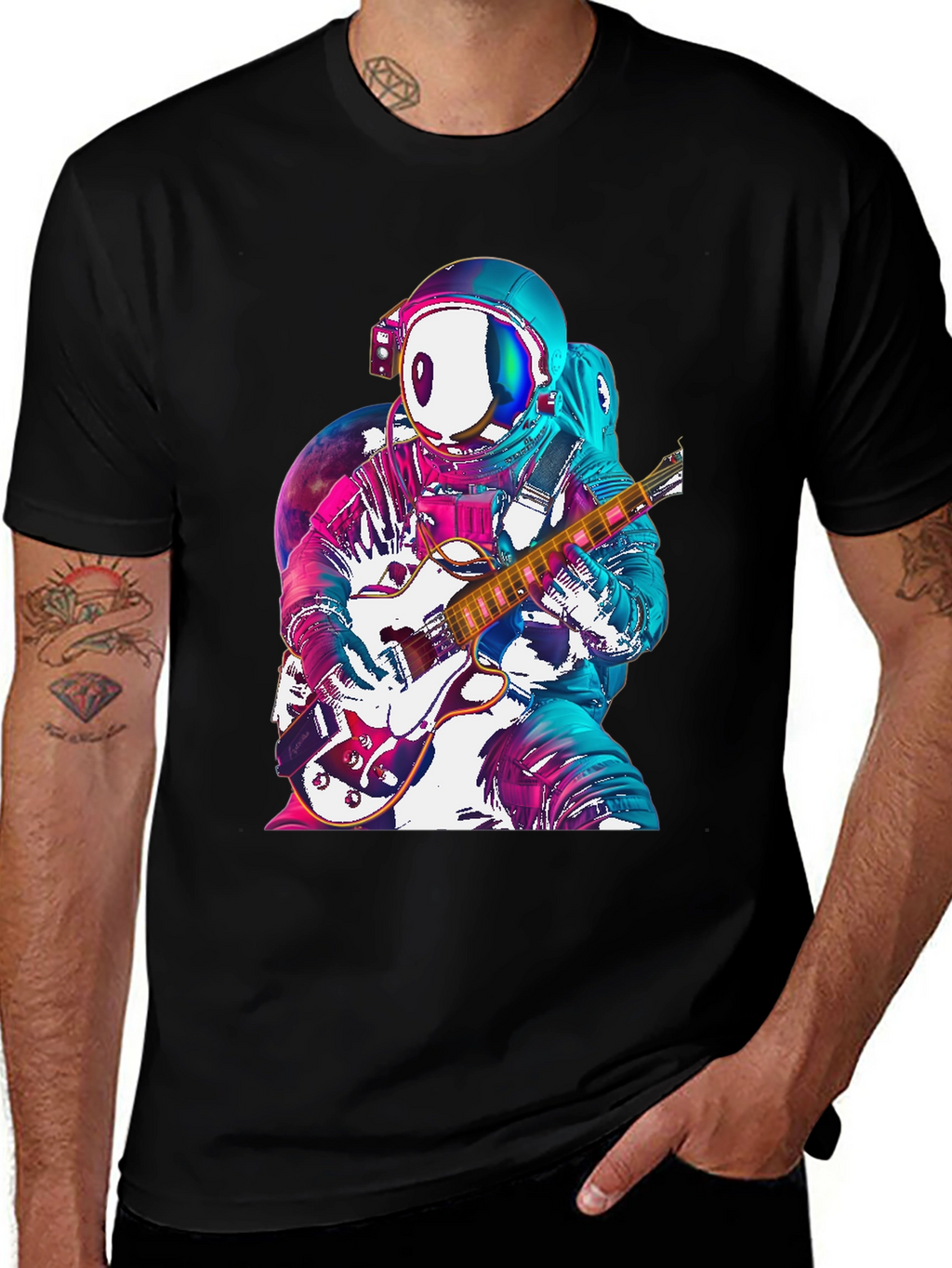 Astronaut Guitarist Graphic Tee - Space Rock!