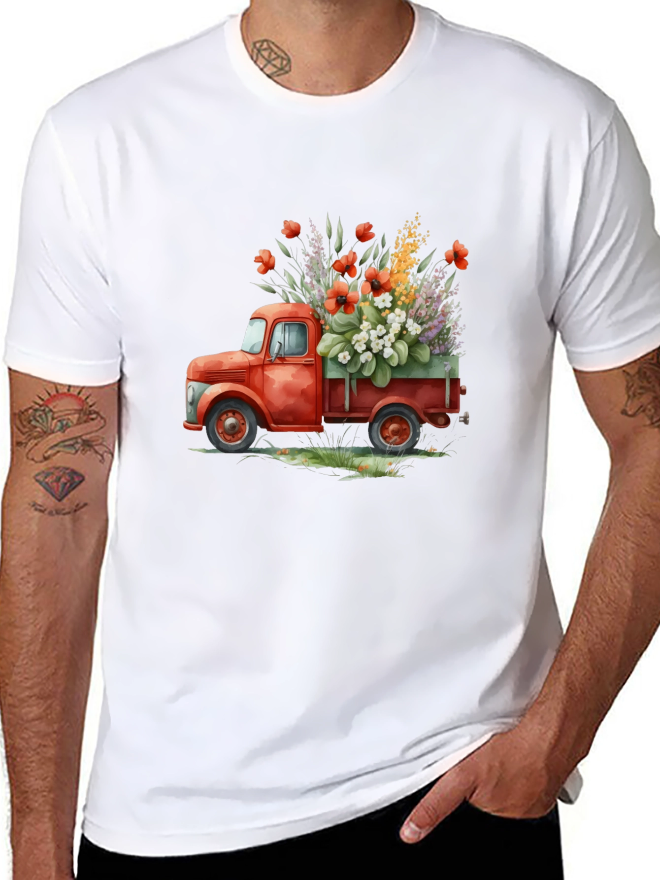 Floral Truck Graphic Tee
