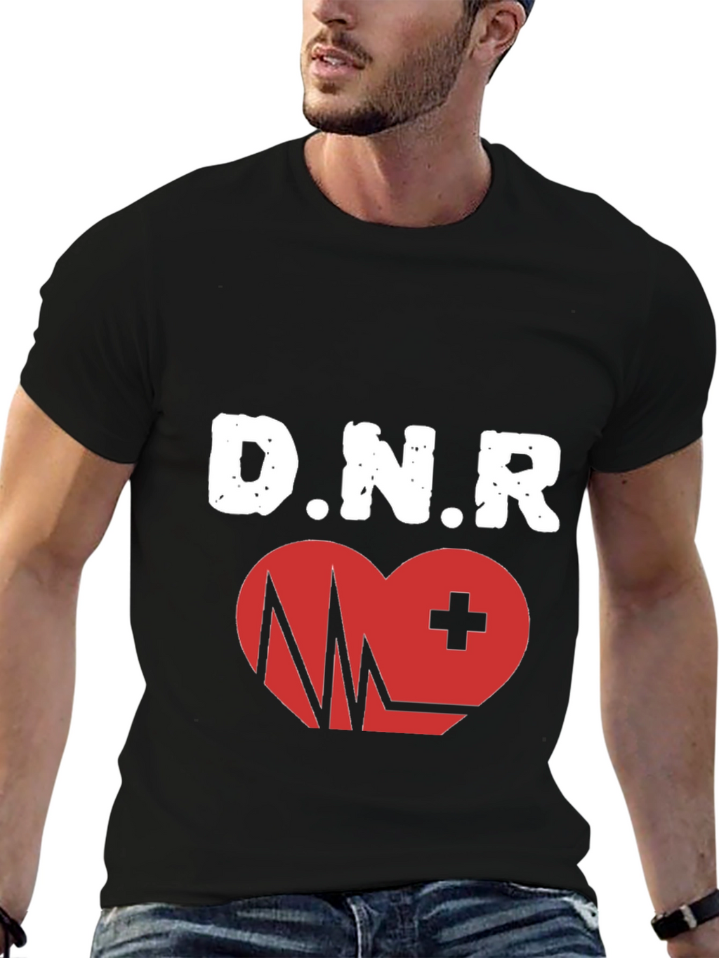 DNR Heartbeat Graphic T-Shirt - Black