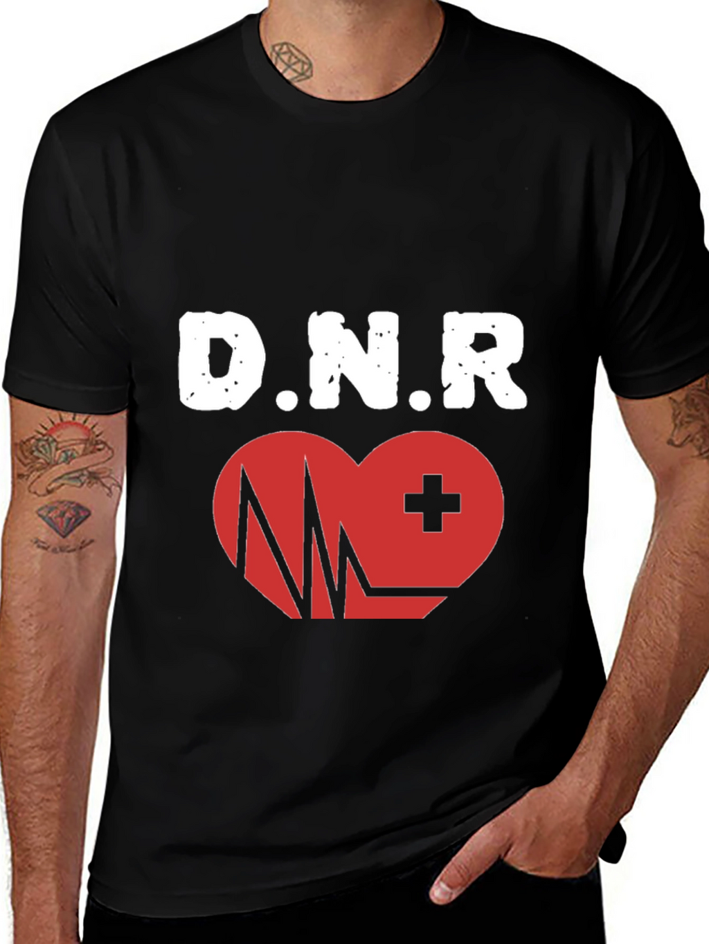 DNR Heartbeat Graphic T-Shirt - Black