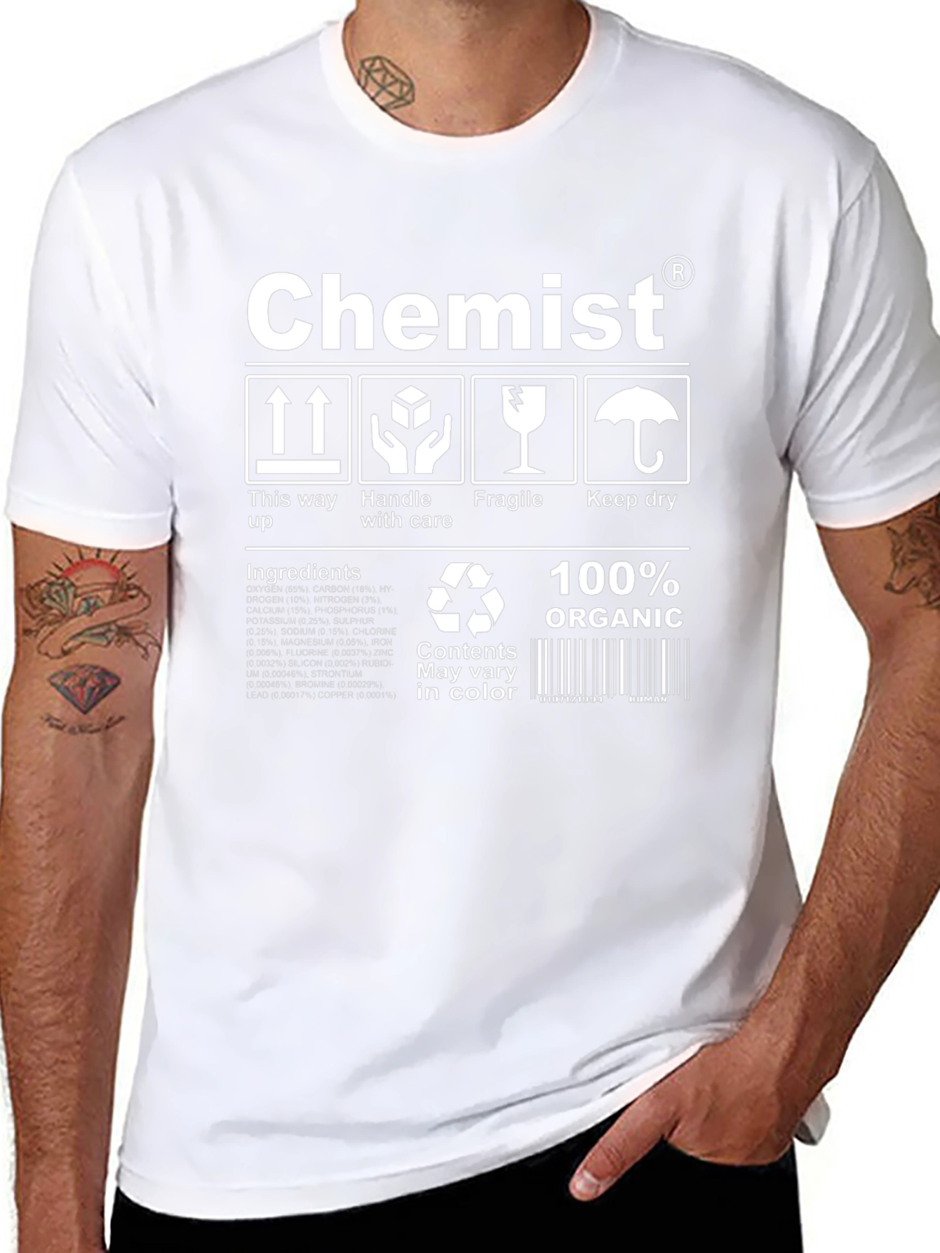Chemist T-Shirt: 100% Organic Handle with Care