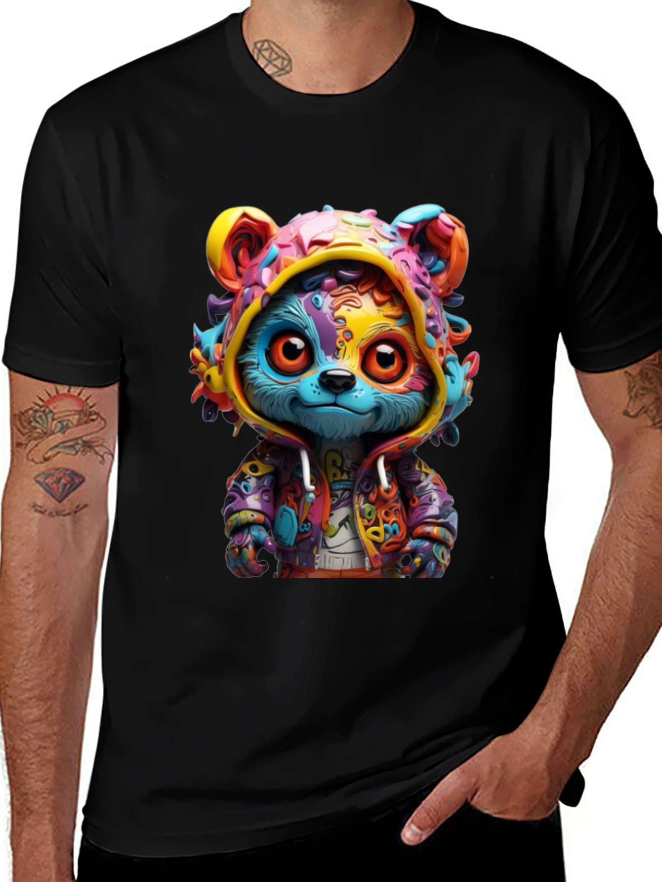 Colorful Cartoon Bear T-Shirt