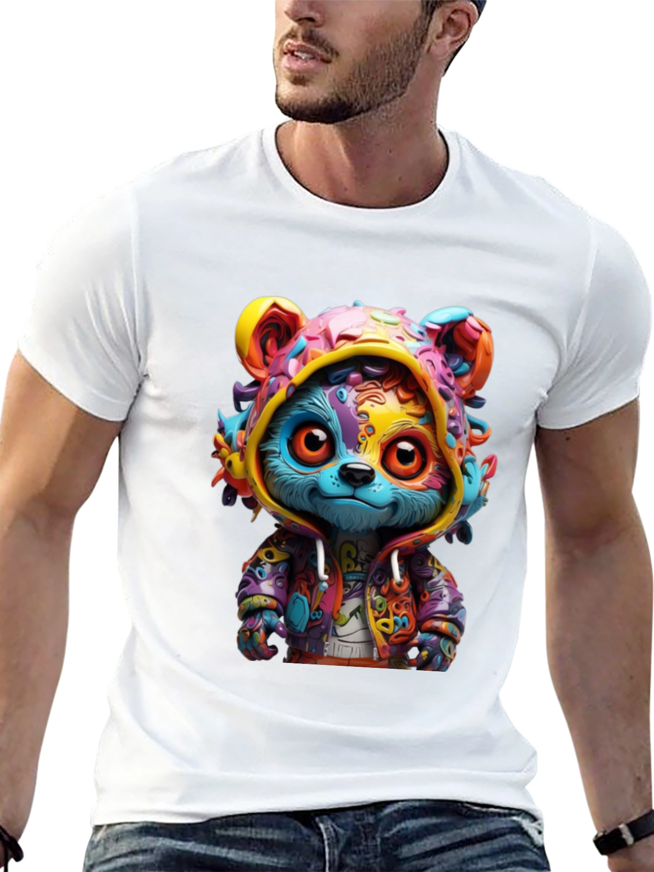 Colorful Cartoon Bear T-Shirt