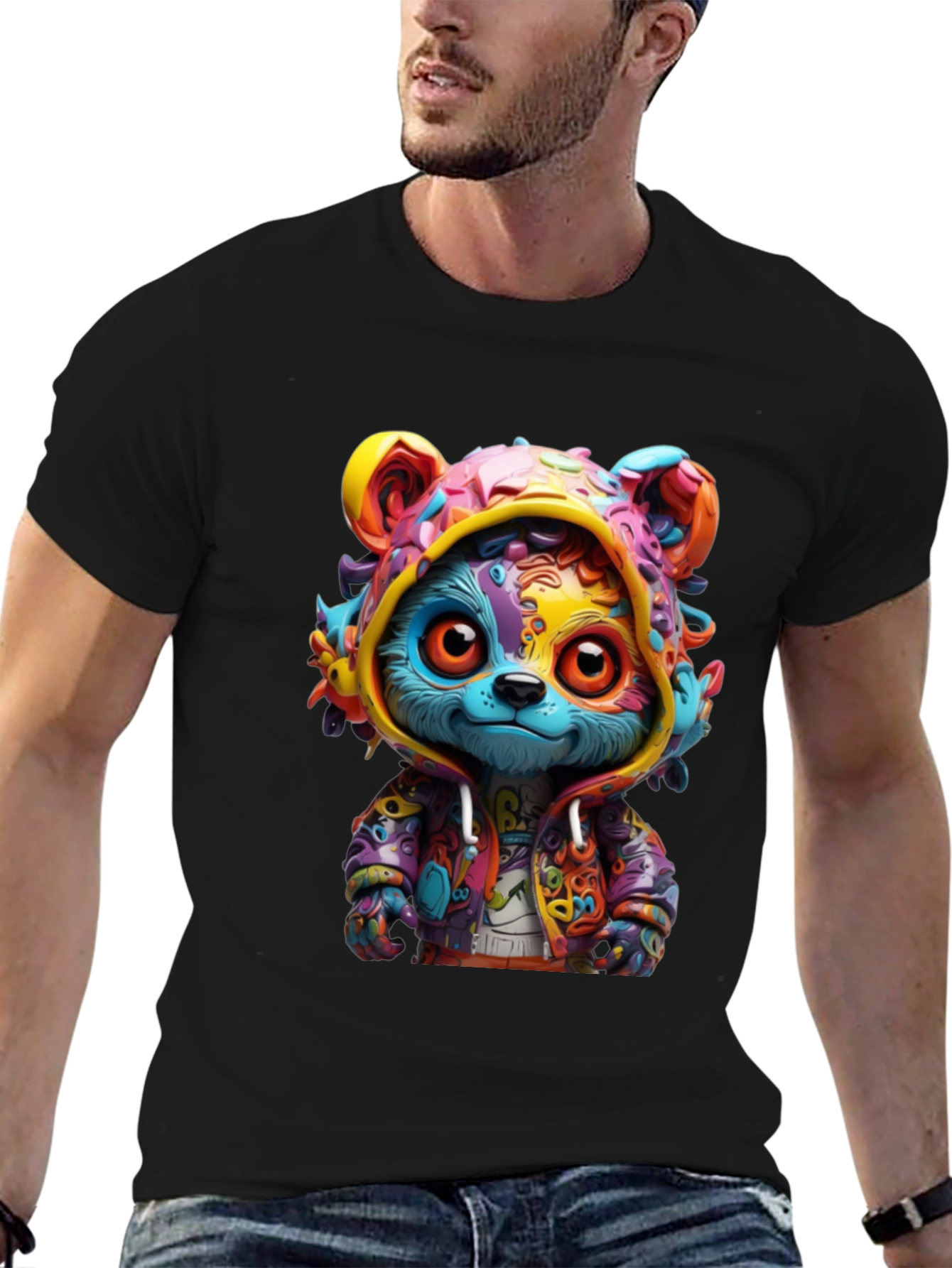 Colorful Cartoon Bear T-Shirt