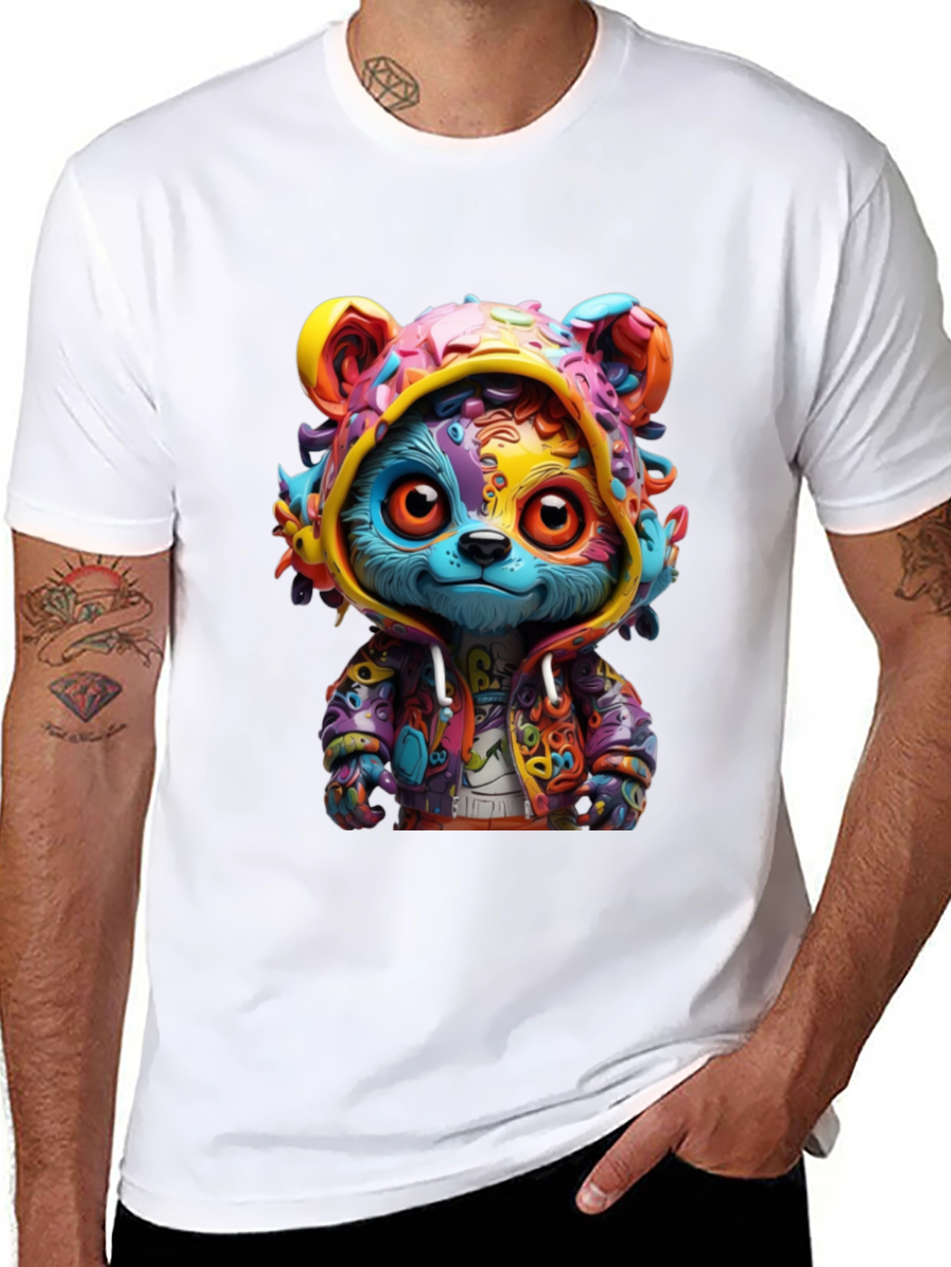 Colorful Cartoon Bear T-Shirt