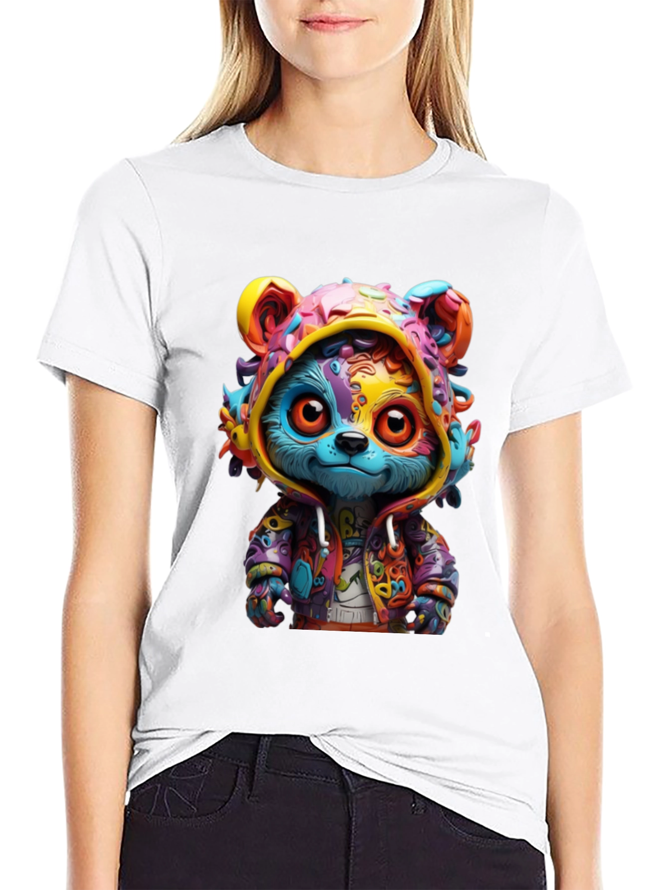 Colorful Cartoon Bear T-Shirt