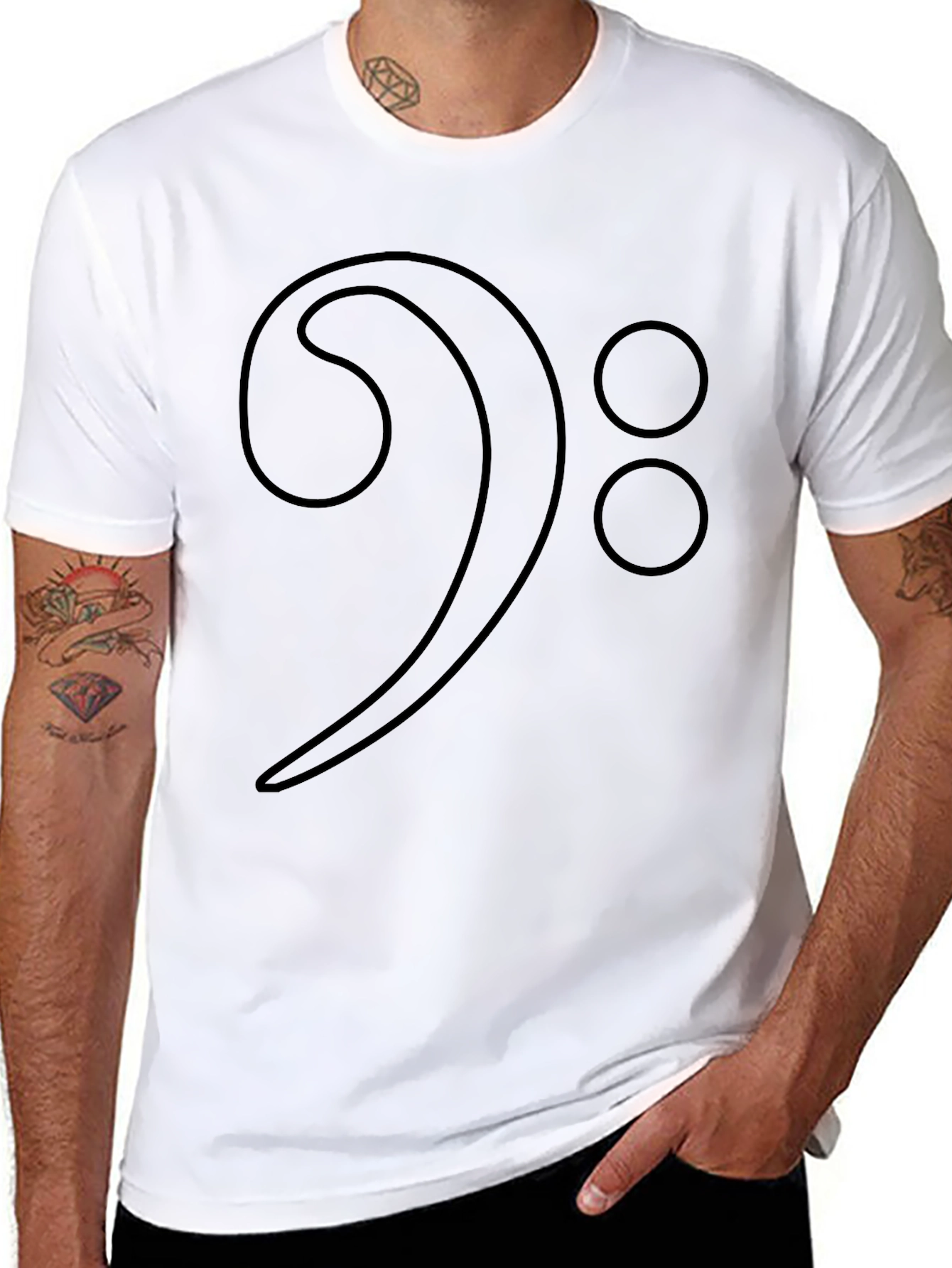 Bass Clef Graphic Tee - Musicians Black T-Shirt