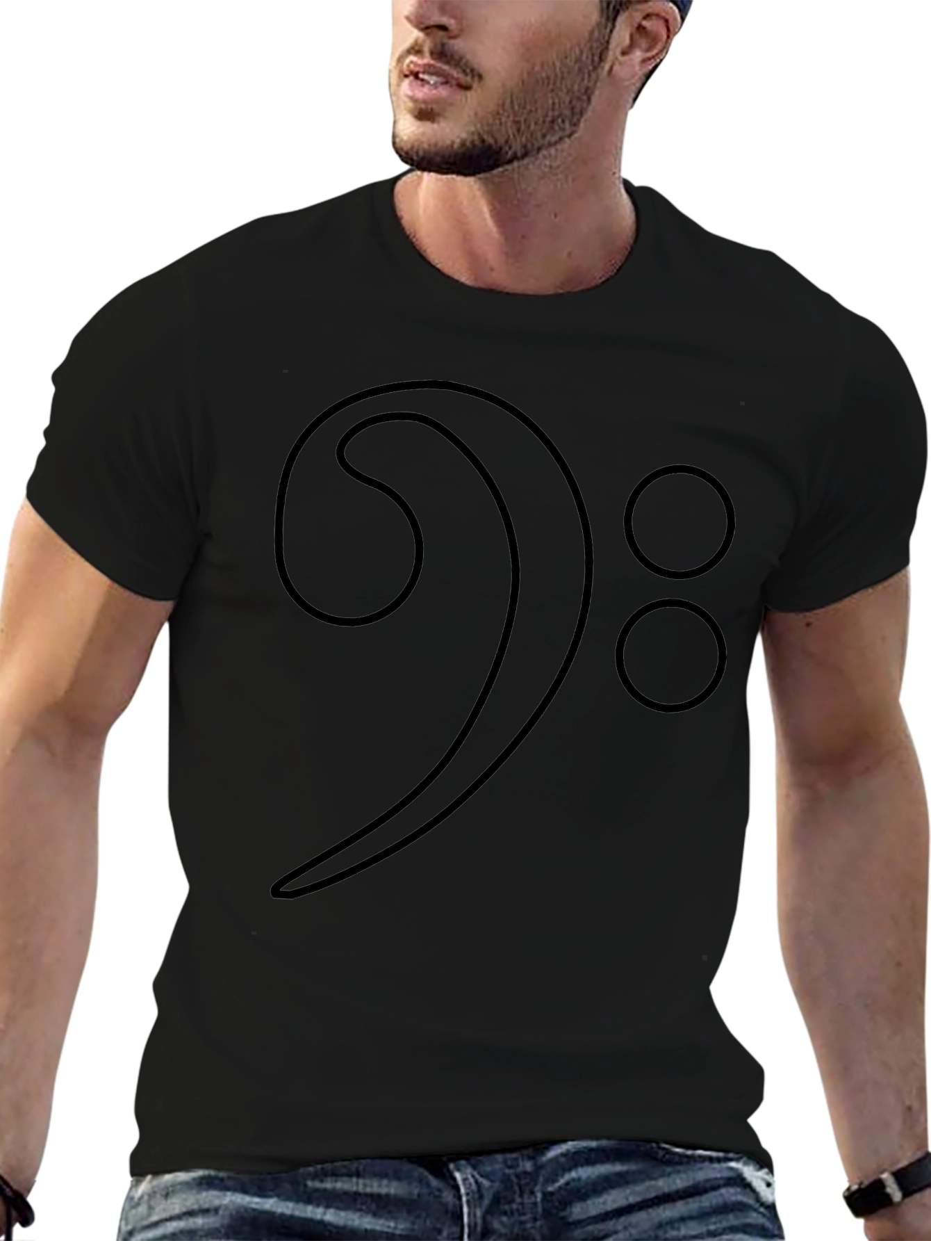 Bass Clef Graphic Tee - Musicians Black T-Shirt