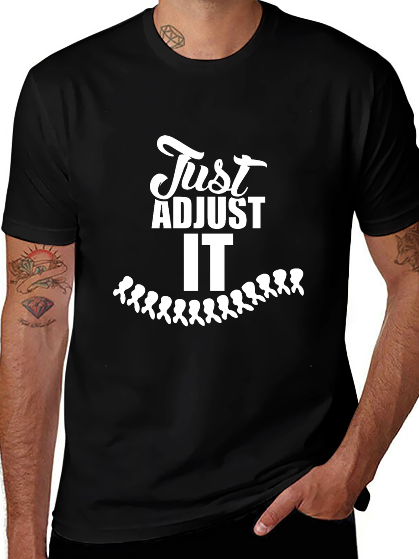 Chiropractor T-Shirt - Just Adjust It Spine Tee