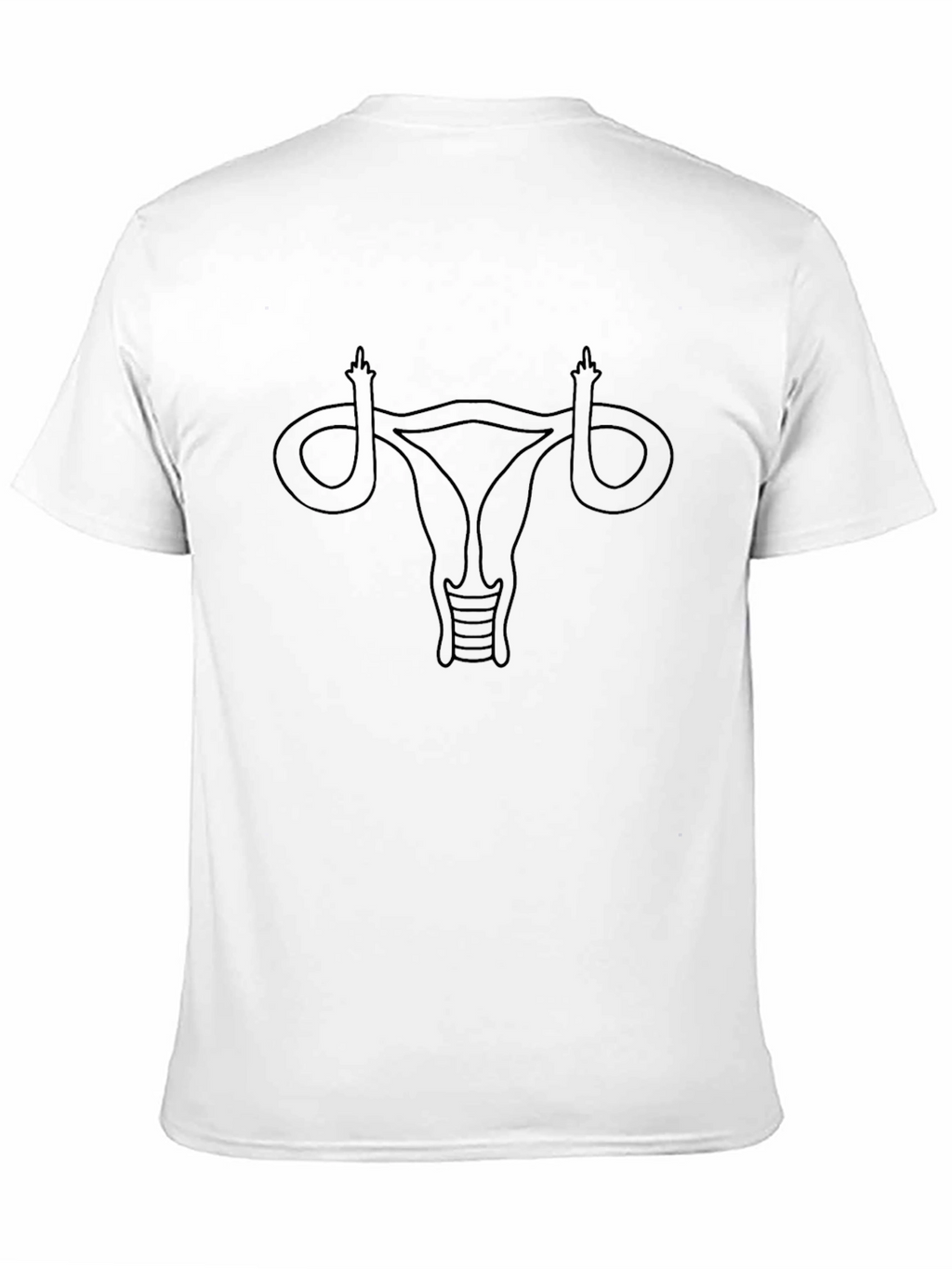 Black Uterus Middle Finger Graphic Tee