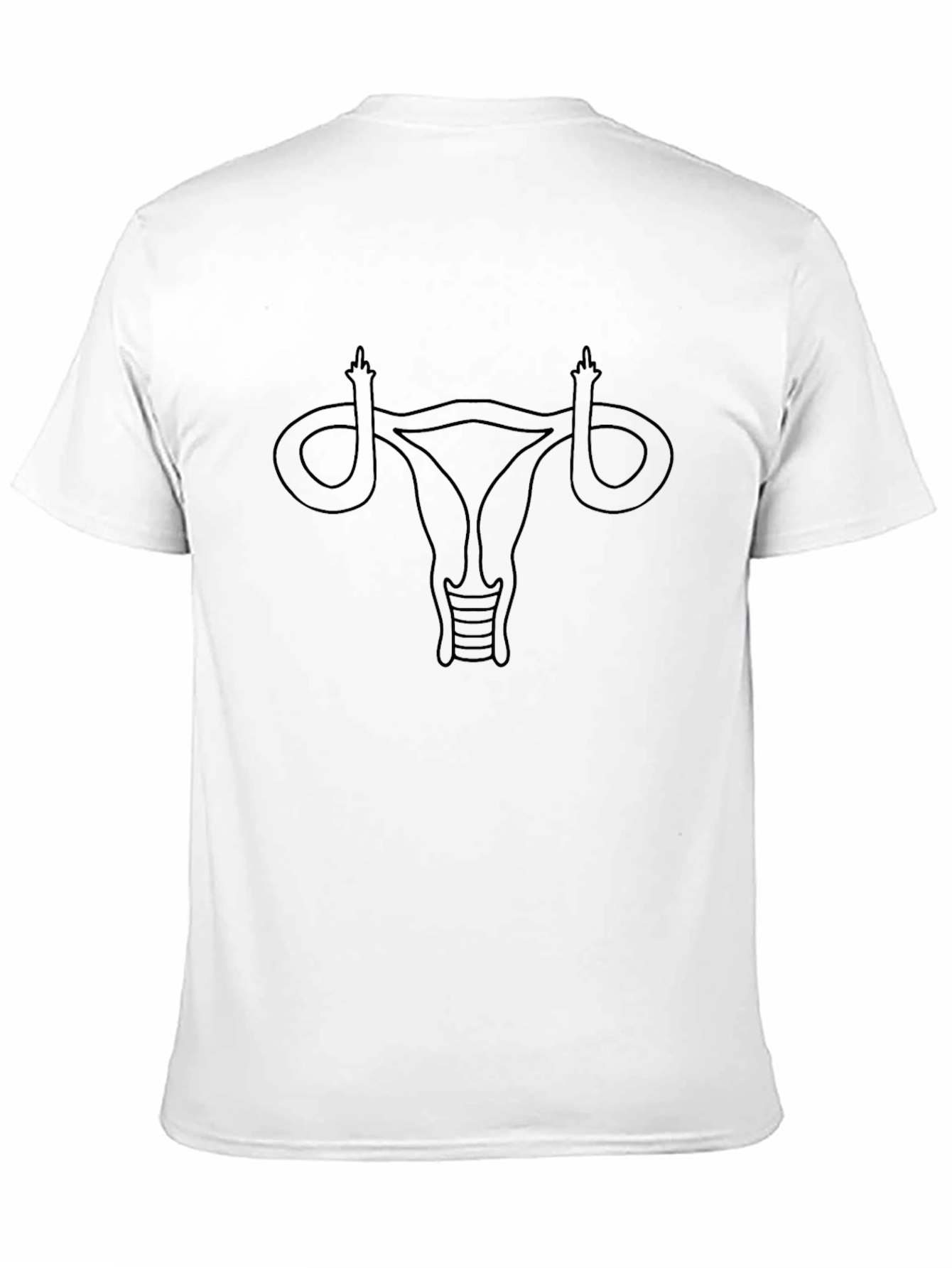 Black Uterus Middle Finger Graphic Tee